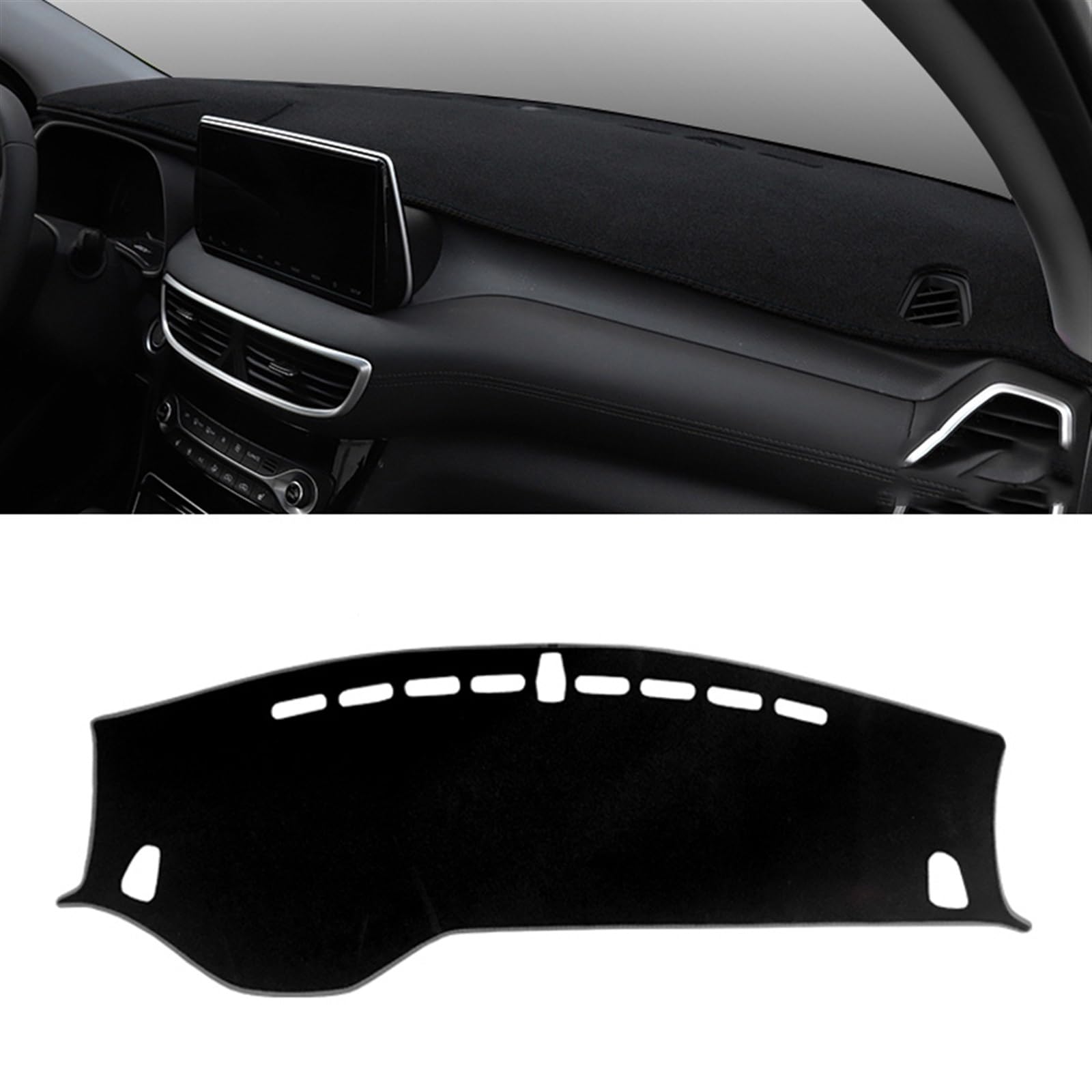 Armaturenbrett Abdeckung Matte Für Hyundai Für Tucson TL 2015 2016 2017 2018 2019 2020 Auto Dashboard Vermeiden Licht Pad Instrument Plattform Abdeckung Teppiche Shade Board Pad(LHD 2019-2020 Black) von APNWVFO