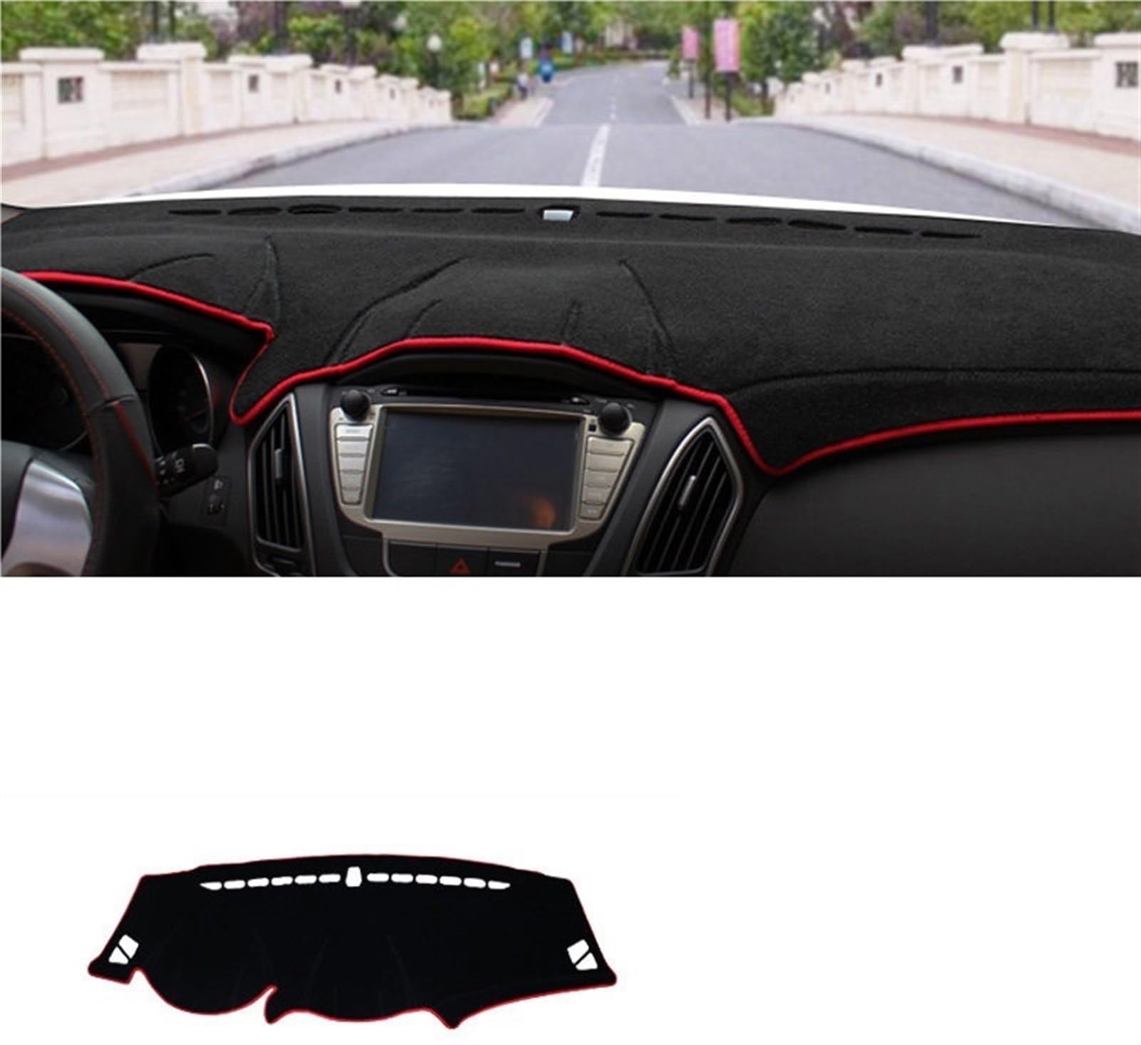 Armaturenbrett Abdeckung Matte Für Hyundai Ix35 2010 2011 2012 2013 2014 Auto Dashboard Abdeckung Matten Vermeiden Licht Pads Instrument Panel Teppiche Anti-Uv Shade Board Pad(Red Side) von APNWVFO