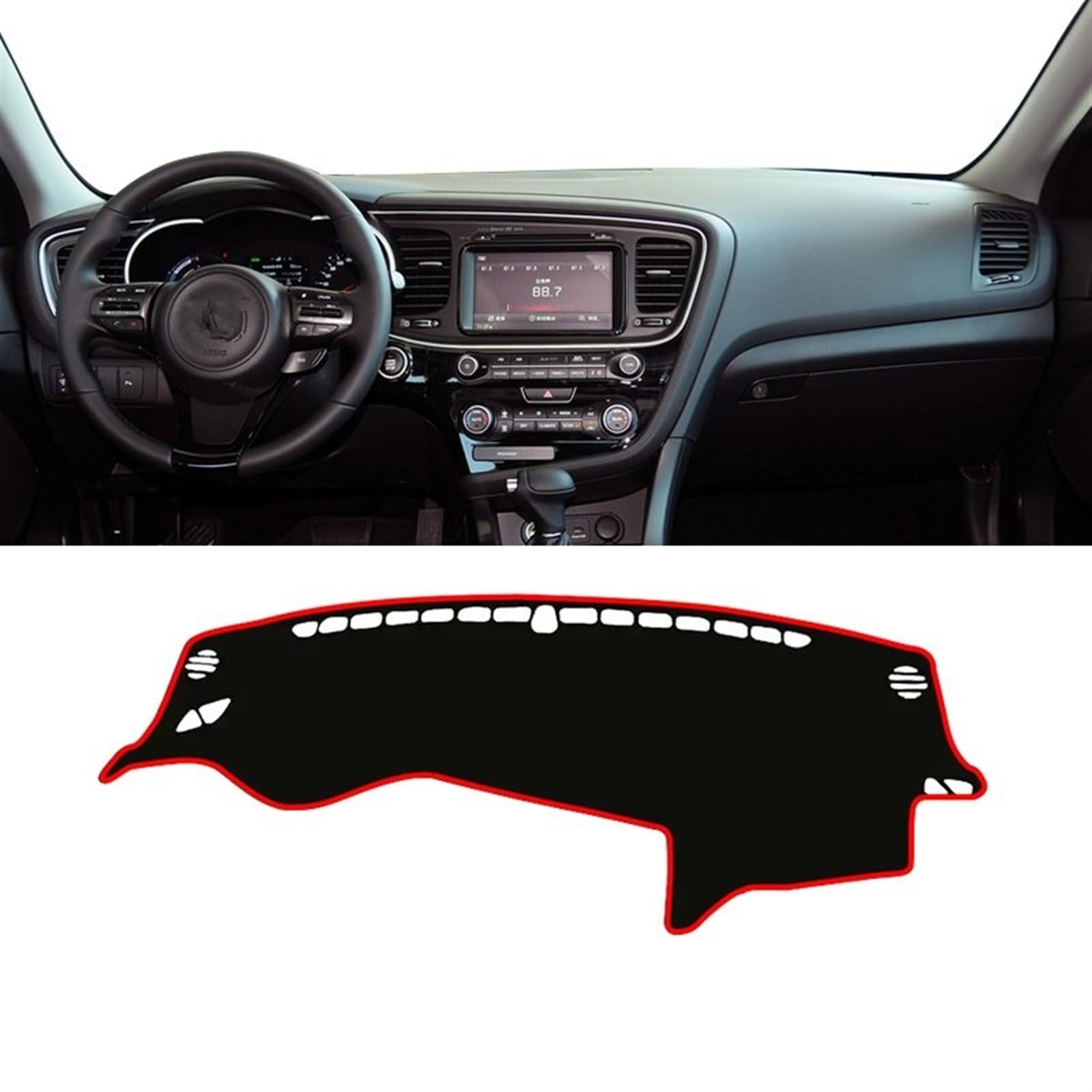 Armaturenbrett Abdeckung Matte Für Kia Für Optima K5 2011 2012 2013 2014 2015 Auto Armaturenbrettabdeckung Vermeiden Sie Lichtmatte Instrumententischabdeckung Mattenschutz Shade Board Pad(A Red Side L von APNWVFO