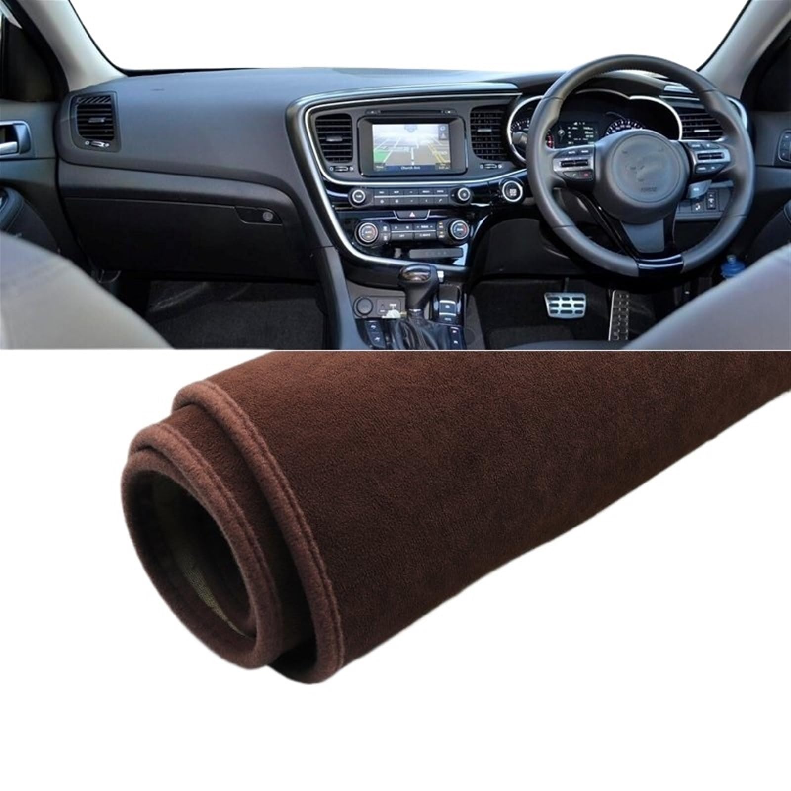 Armaturenbrett Abdeckung Matte Für Kia Für Optima K5 2011 2012 2013 2014 2015 Auto Armaturenbrettabdeckung Vermeiden Sie Lichtmatte Instrumententischabdeckung Mattenschutz Shade Board Pad(B Brown RHD) von APNWVFO