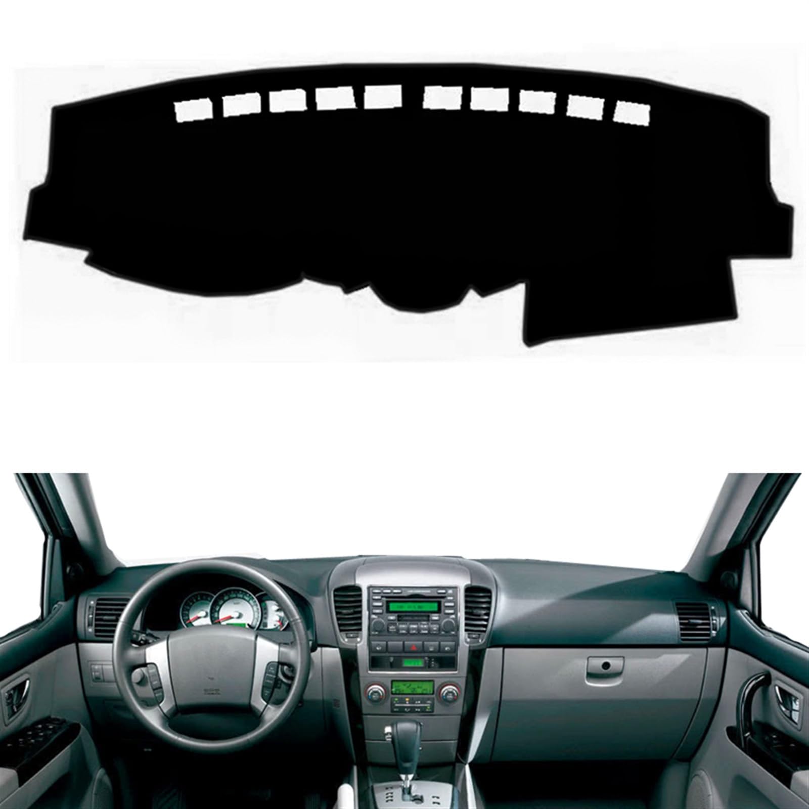 Armaturenbrett Abdeckung Matte Für Kia Für Sorento 2003 2004 2005 2006 2007 2008 2009 2010 Innen Dashmat Sonnenschirm Teppich Teppich Auto Dashboard Abdeckung matte Shade Board Pad(Black(Black Edge),L von APNWVFO