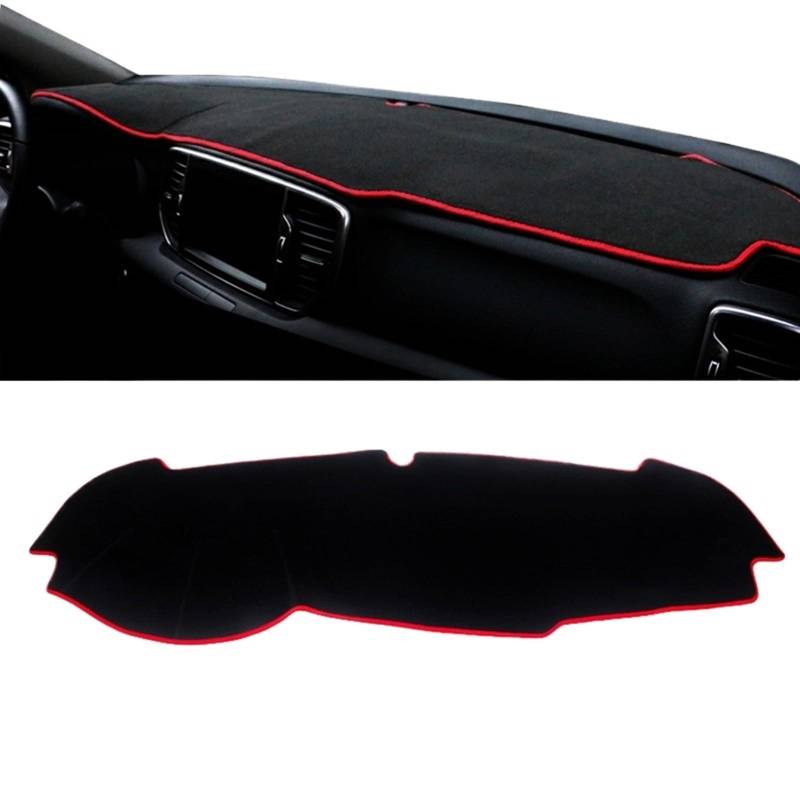 Armaturenbrett Abdeckung Matte Für Kia Für Sportage 4 2016 2017 2018 2019 2020 2021 Auto-Armaturenbrett vermeiden Lichtmatte Instrumentenplattform Schreibtischabdeckung Shade Board Pad(A Red Side LHD) von APNWVFO