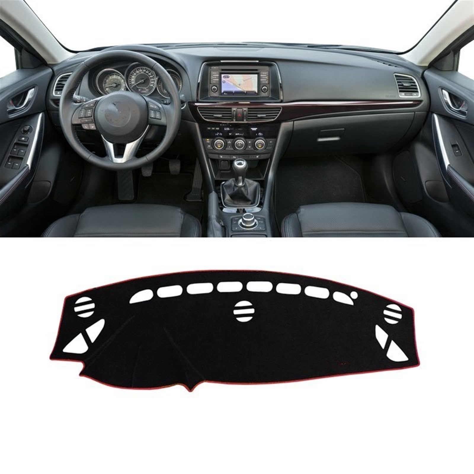 Armaturenbrett Abdeckung Matte Für Mazda 6 Für Atenza GJ 2013 2014 2015 Auto Armaturenbrett-Abdeckungsmatte Anti-UV-Rutsch-Pad Instrumententafel-Teppiche Shade Board Pad(A LHD Red Side) von APNWVFO