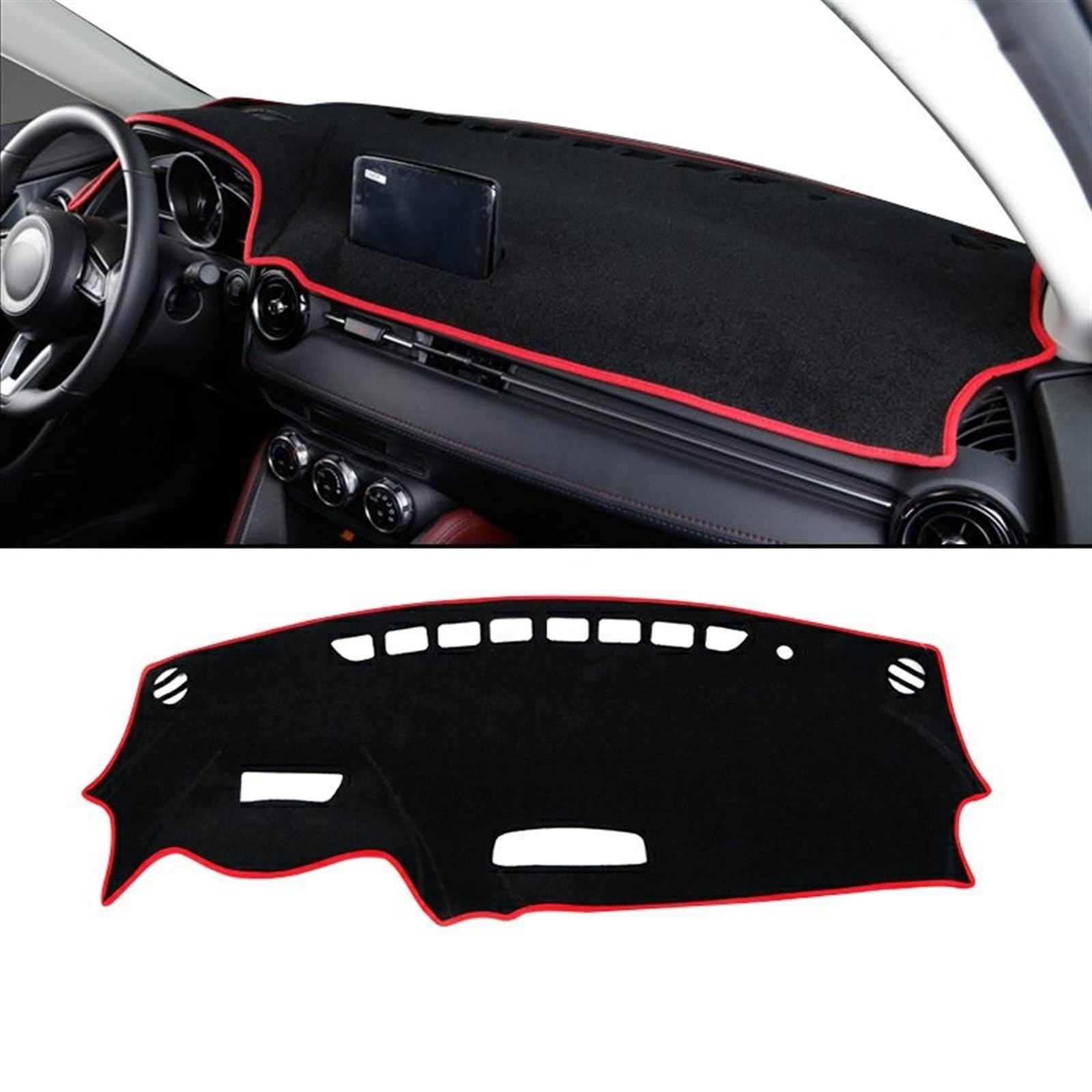 Armaturenbrett Abdeckung Matte Für Mazda CX-3 CX 3 CX3 2014 2015 2016 2017 2018 2019 2020 2021 2022 2023 Auto-Armaturenbrett-Abdeckung, Anti-UV-Anti-Rutsch-Matten Shade Board Pad(A LHD Red Side) von APNWVFO