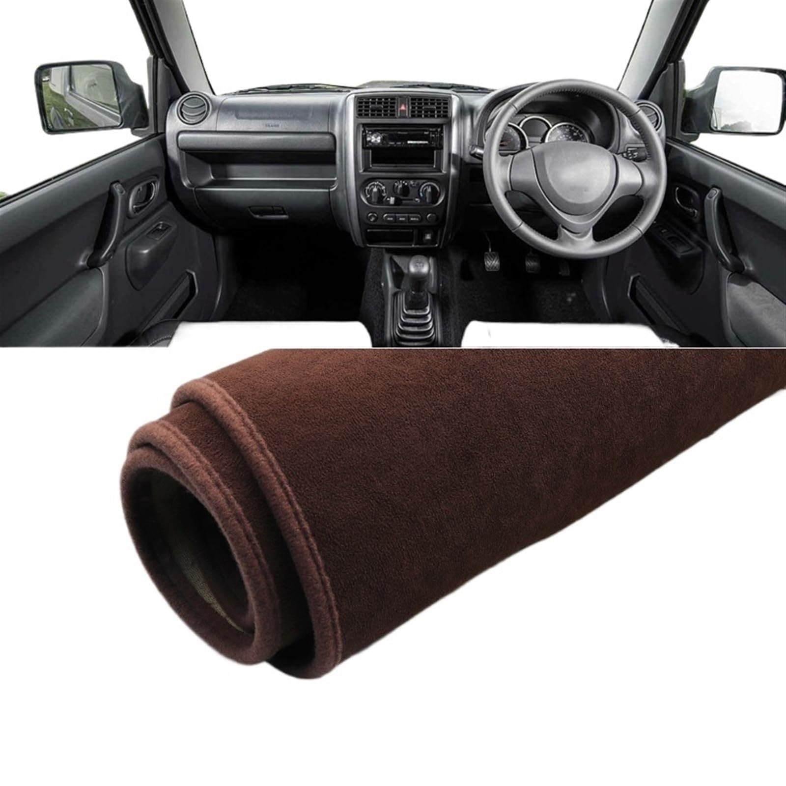 Armaturenbrett Abdeckung Matte Für Suzuki Für Jimny 1998 1999-2010 2011 2012 2013 2014 2015 2016 2017 2018 Auto Dashboard Abdeckung Matte Pad Instrument Teppiche Shade Board Pad(B RHD Brown) von APNWVFO