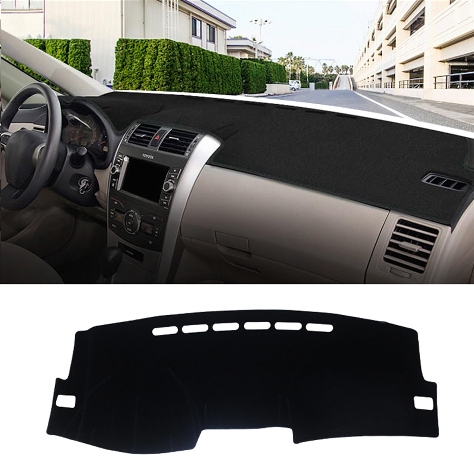 Armaturenbrett Abdeckung Matte Für Toyota Für Corolla E140 E150 2006 2007 2008 2009 2010 2011 2012 2013 Auto Dashboard Abdeckung Matte Vermeiden Licht Pad Anti-uv Shade Board Pad(LHD 2006-2013 Black) von APNWVFO