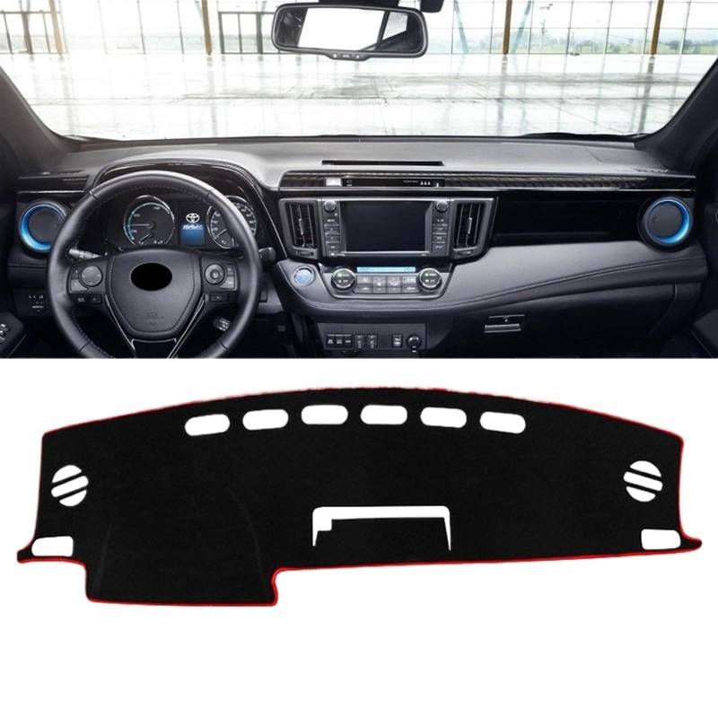 Armaturenbrett Abdeckung Matte Für Toyota Für RAV4 XA40 2013 2014 2015 2016 2017 2018 Für RAV 4 Auto Dashboard Vermeiden Licht Abdeckung Instrument Teppiche Shade Board Pad(A Red Side LHD) von APNWVFO