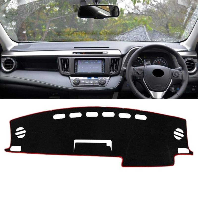 Armaturenbrett Abdeckung Matte Für Toyota Für RAV4 XA40 2013 2014 2015 2016 2017 2018 Für RAV 4 Auto Dashboard Vermeiden Licht Abdeckung Instrument Teppiche Shade Board Pad(A Red Side RHD) von APNWVFO