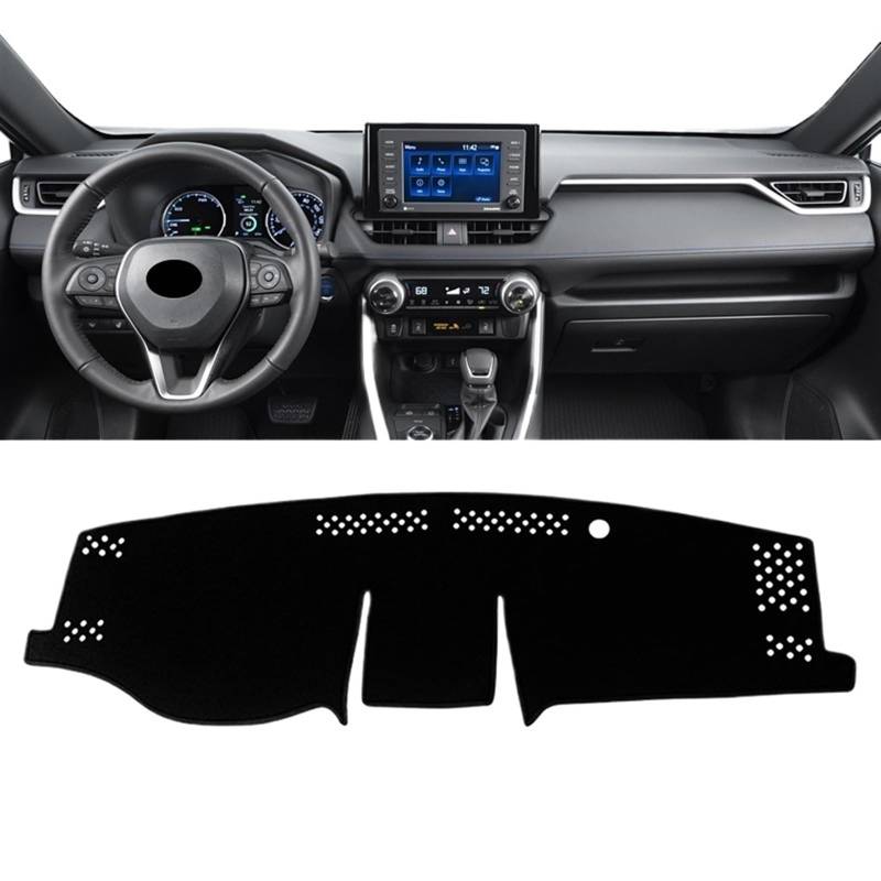 Armaturenbrett Abdeckung Matte Für Toyota Für RAV4 XA50 2019 2020 2021 2022 2023 2024 Für RAV 4 Hybrid Auto Dashboard Abdeckung Vermeiden Licht Pad Anti-uv Shade Board Pad(A Black Side LHD) von APNWVFO