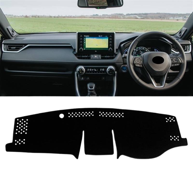 Armaturenbrett Abdeckung Matte Für Toyota Für RAV4 XA50 2019 2020 2021 2022 2023 2024 Für RAV 4 Hybrid Auto Dashboard Abdeckung Vermeiden Licht Pad Anti-uv Shade Board Pad(A Black Side RHD) von APNWVFO