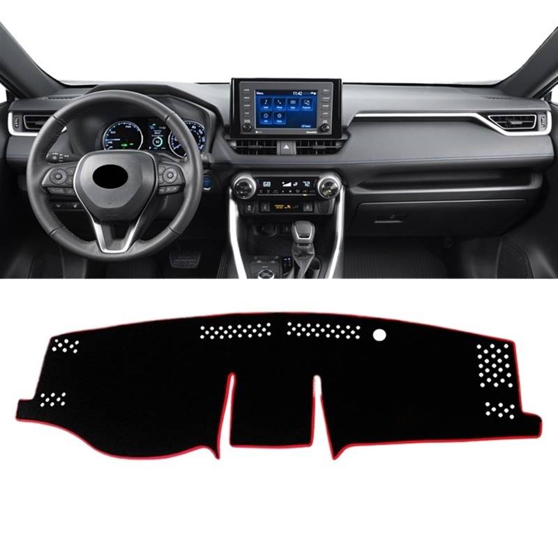 Armaturenbrett Abdeckung Matte Für Toyota Für RAV4 XA50 2019 2020 2021 2022 2023 2024 Für RAV 4 Hybrid Auto Dashboard Abdeckung Vermeiden Licht Pad Anti-uv Shade Board Pad(A Red Side LHD) von APNWVFO