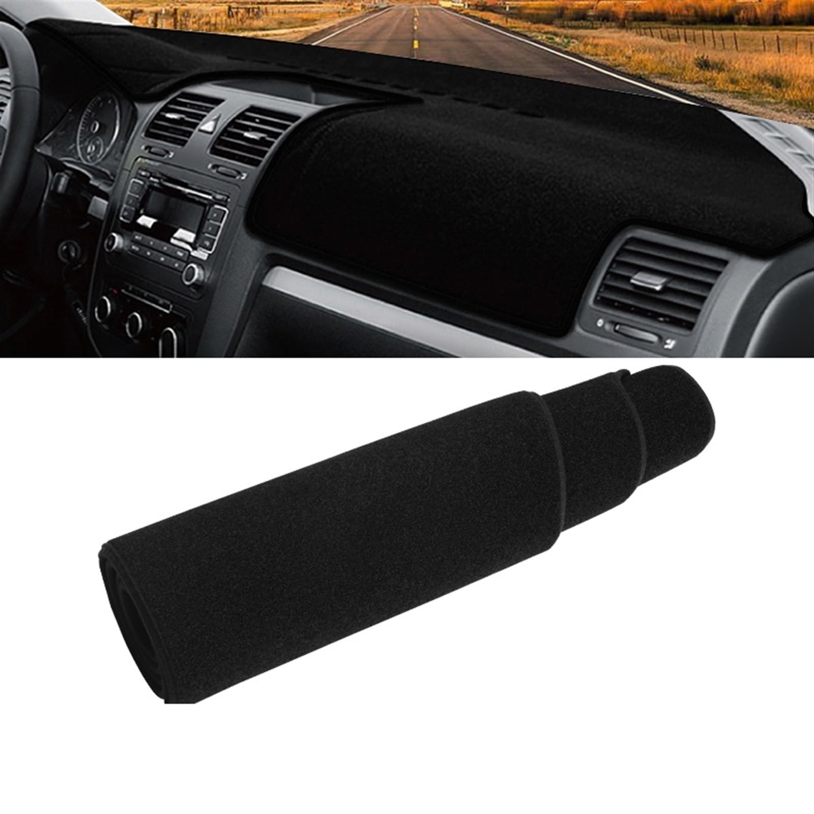 Armaturenbrett Abdeckung Matte Für VW Für Jetta 5 A5 MK5 2006 2007 2008 2009 2010 Auto Armaturenbrett Sonnenschutz Abdeckung rutschfeste Matte Instrumententafel Teppiche Shade Board Pad(A Black Side) von APNWVFO