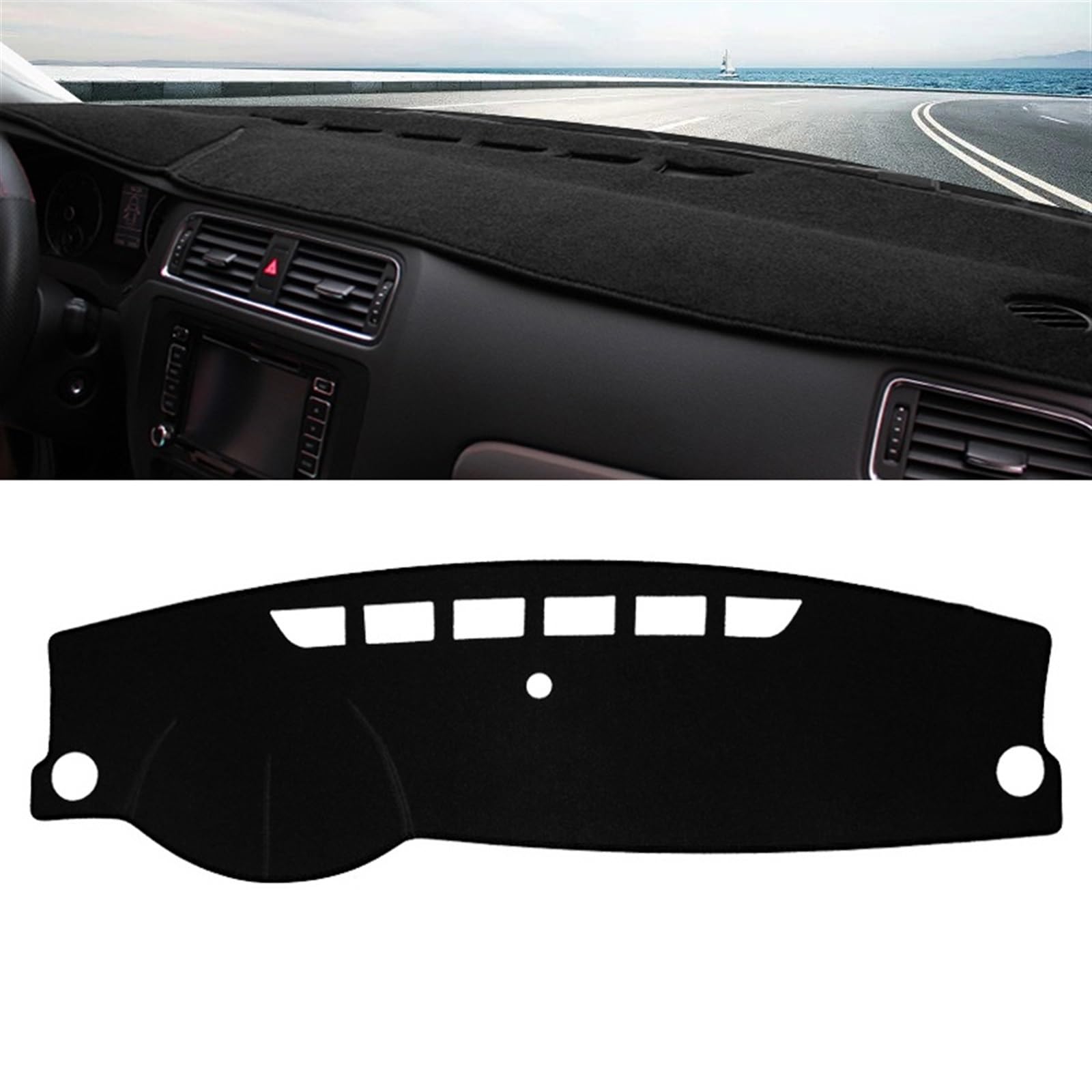 Armaturenbrett Abdeckung Matte Für VW Für Jetta A6 5C6 2011 2012 2013 2014 2015 2016 2017 Auto Armaturenbrettabdeckung Vermeiden Sie Lichtmatten Instrumententafelteppiche Shade Board Pad(A Black Side) von APNWVFO