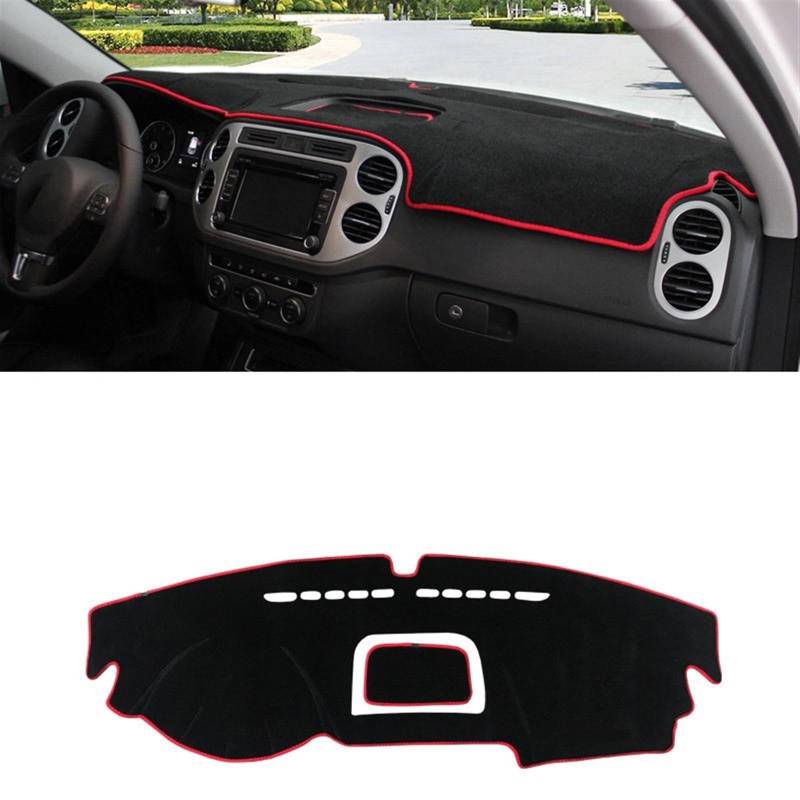 Armaturenbrett Abdeckung Matte Für VW Für Tiguan MK1 MK2 R Linie 2009-2021 2022 Auto Dashboard Vermeiden Licht Pad Instrument Plattform Schreibtisch Abdeckung Matte Teppiche Shade Board Pad(2009-2015 von APNWVFO