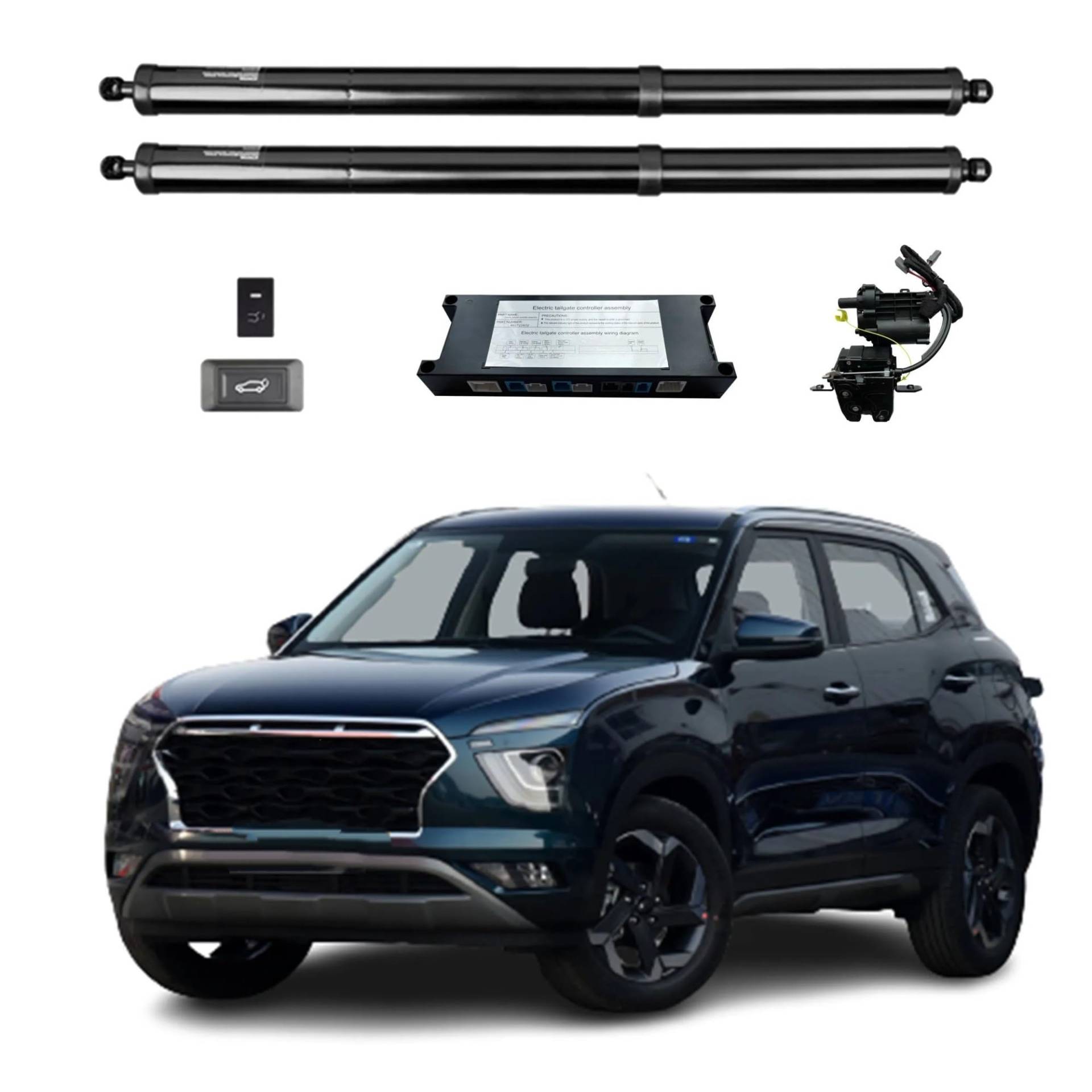 Gasfeder Heckklappendämpfer Für Hyundai Für Creta Für Cantus 2020+ Elektrische Heckklappe Power Hintertür Heckklappe Auto Boot Trunk Strut Shock Lift Rod Actuat Kofferraum Gasfeder(With kick sensor) von APNWVFO