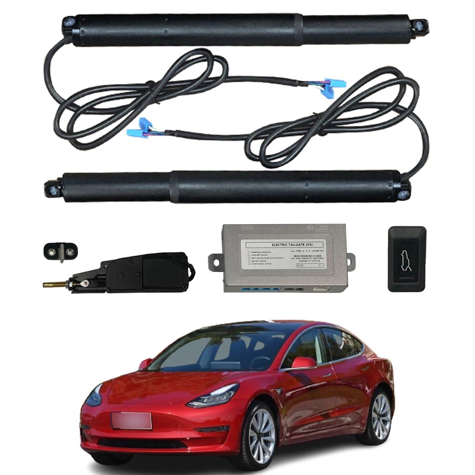 Gasfeder Heckklappendämpfer Für Tesla Für Modell 3 2016-2020 Elektrische Heckklappe Power Back Door Heckklappe Auto Boot Trunk Strut Shock Hubstange Aktuator Kofferraum Gasfeder(Without kick sensor) von APNWVFO