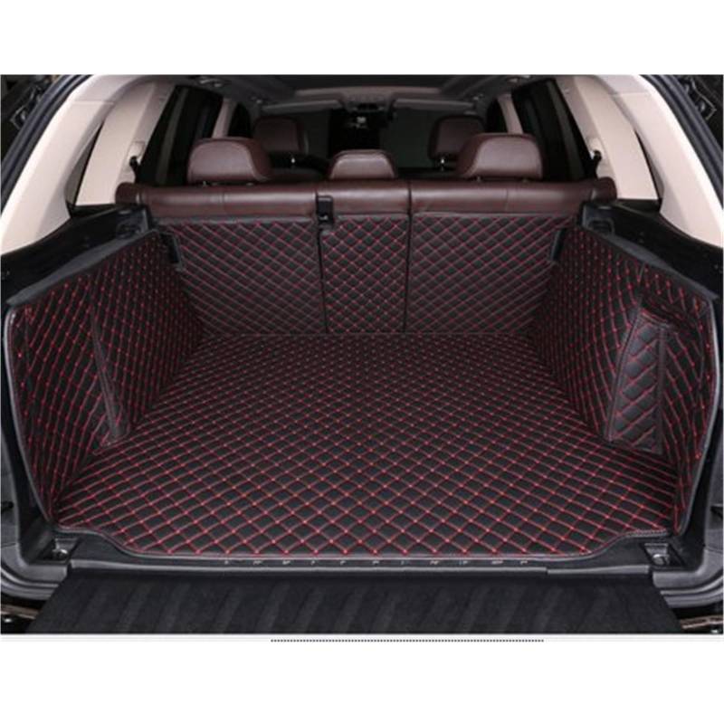 Kofferraummatten Für 2 Serie F22 218i 220i 2014-2019 Leder Kofferraum Matte Teppich Schwanz Cargo-Liner Stamm Boot Matte Liner Pad Kofferraumschutz(Black red) von APNWVFO