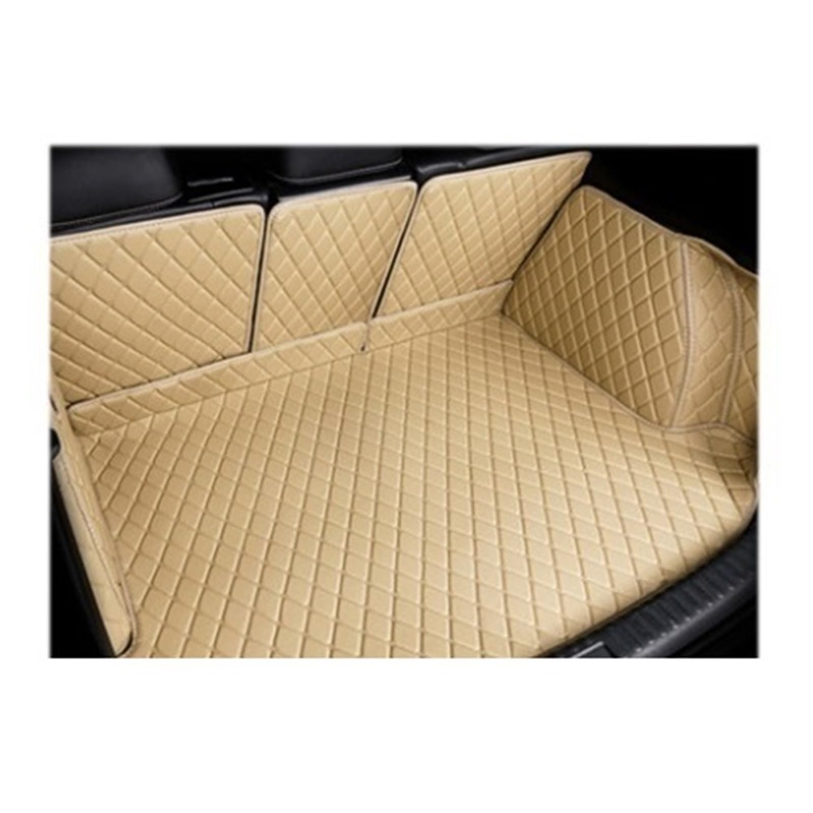 Kofferraummatten Für 5 Series E60 2003 2004 2005 2006 2007 2008 2009 2010 Limousine Version Leder Kofferraum Matte Stamm Boot Mat Liner Pad Teppich Schwanz Kofferraumschutz(H- Beige) von APNWVFO