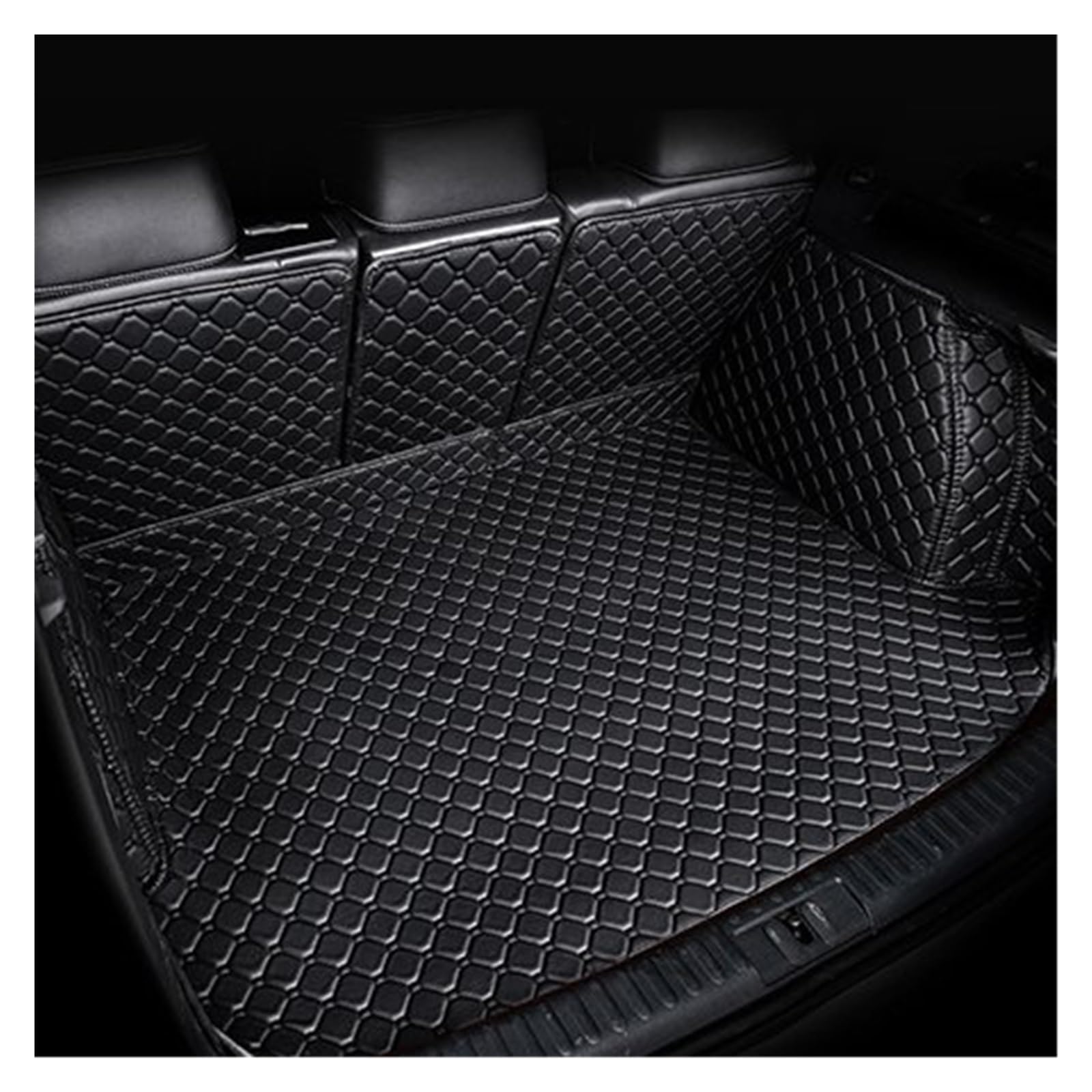 Kofferraummatten Für A1 8X 2012 2013 2014 2015 2016 2017 2018 Leder Kofferraum Matte Cargo-Liner Zubehör Innen Boot Kofferraumschutz(L- Black) von APNWVFO