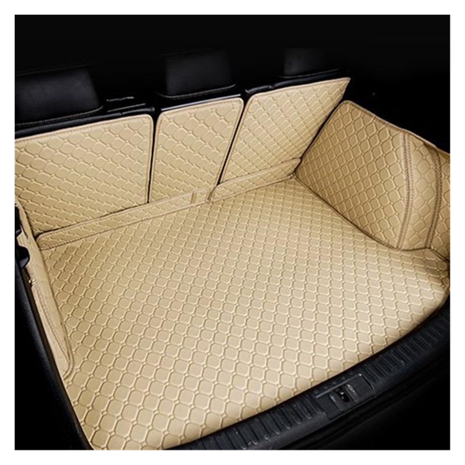 Kofferraummatten Für A3 Limousine 2014 2015 2016 2017 2018 2019 2020 PU Leder Kofferraum Matte Liner Boot Fracht Wasserdicht Teppich Schlamm Kofferraumschutz(J- Beige) von APNWVFO