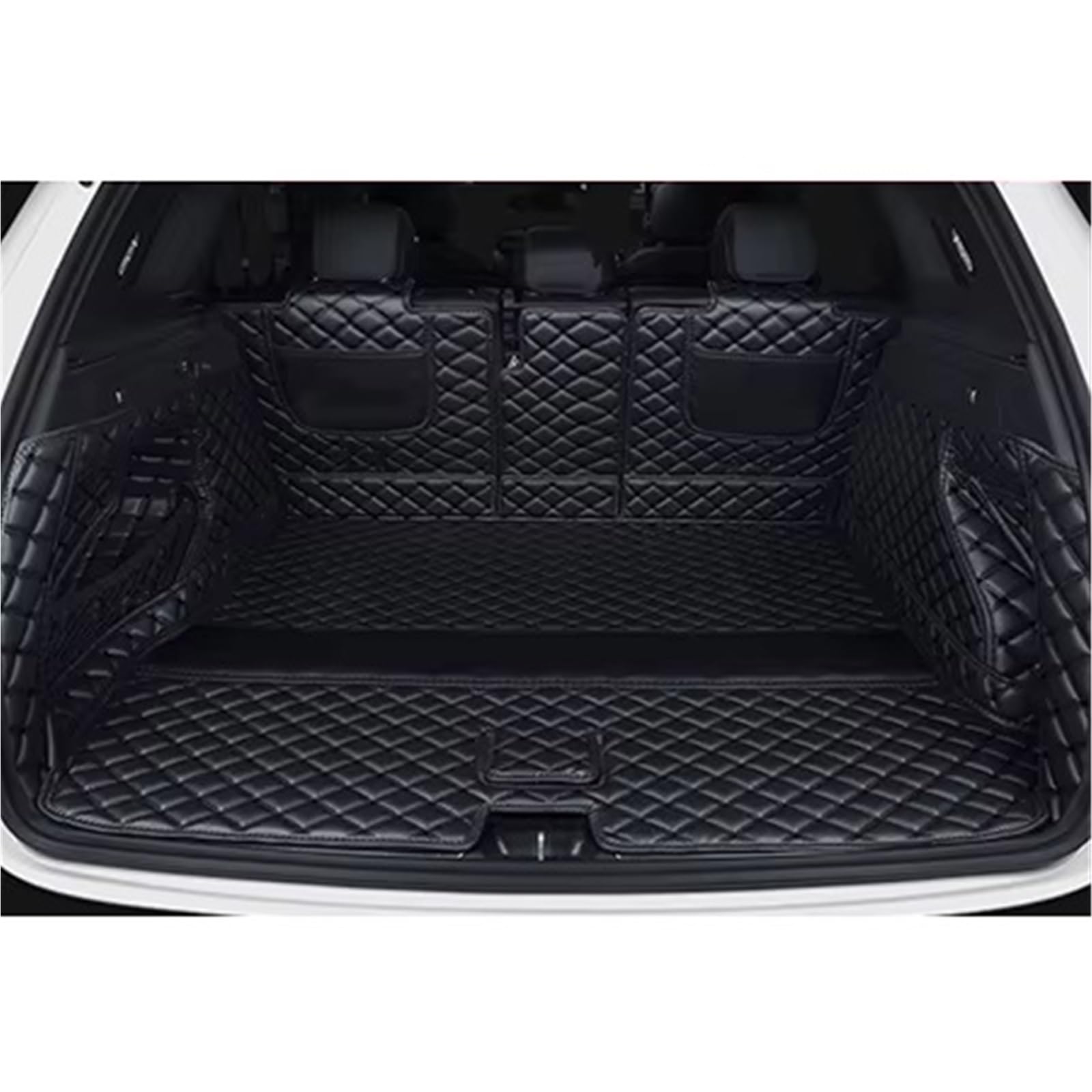 Kofferraummatten Für A3 Sportback 2014 2015 2016 2017 2018 2019 2020 Leder Auto Stamm Matten Hinten Stamm Boden Mat Fach Teppich Schlamm Kofferraumschutz(All Black) von APNWVFO