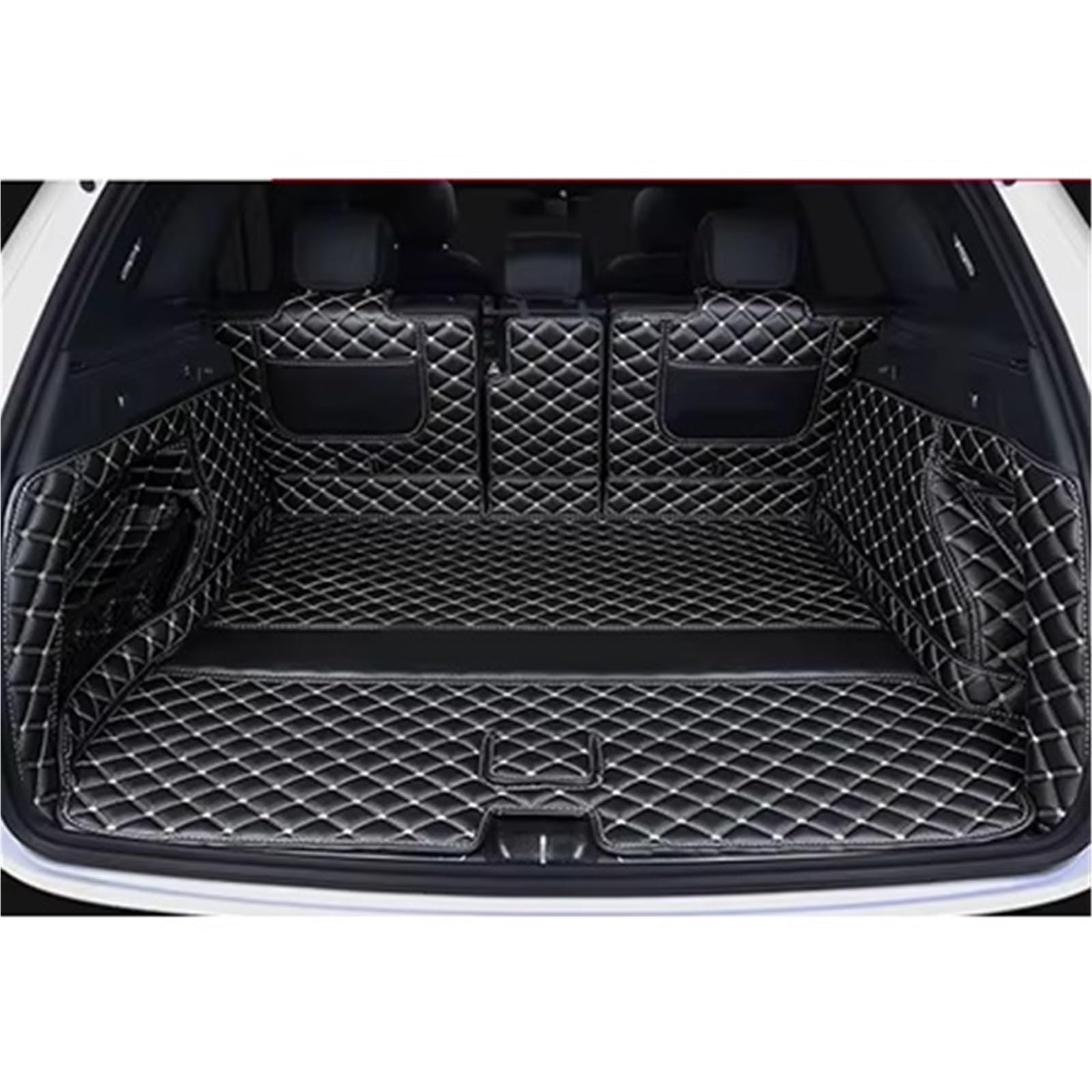 Kofferraummatten Für A3 Sportback 2014 2015 2016 2017 2018 2019 2020 Leder Auto Stamm Matten Hinten Stamm Boden Mat Fach Teppich Schlamm Kofferraumschutz(Black beige) von APNWVFO