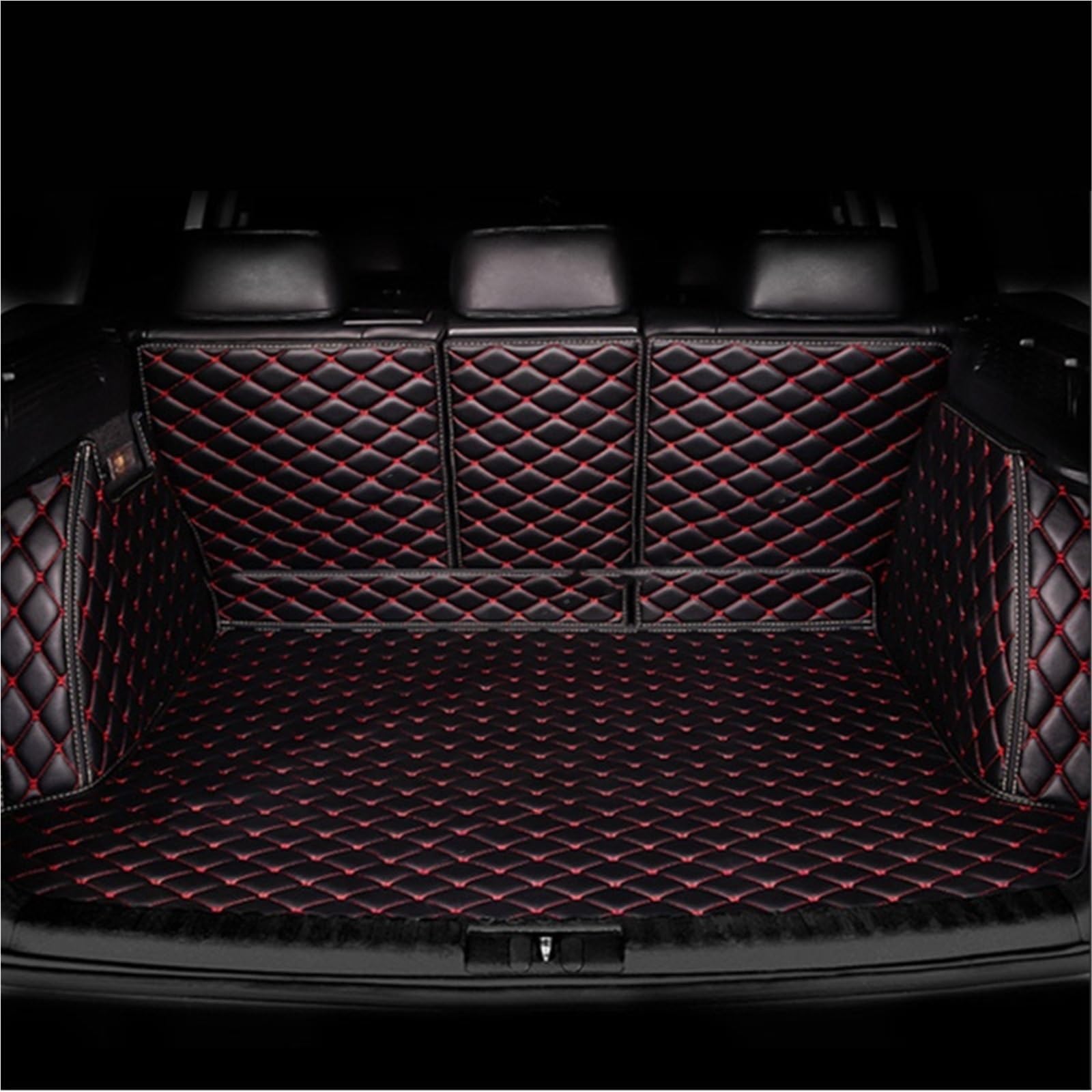 Kofferraummatten Für BYD Für Dolphin 2021 2022 2023 2024 Auto Boot Mat Tray Teppich Schlamm Zurück Sitz Matte Hinten Stamm Lagerung Pad Abdeckung Kofferraumschutz(M- Black Red) von APNWVFO