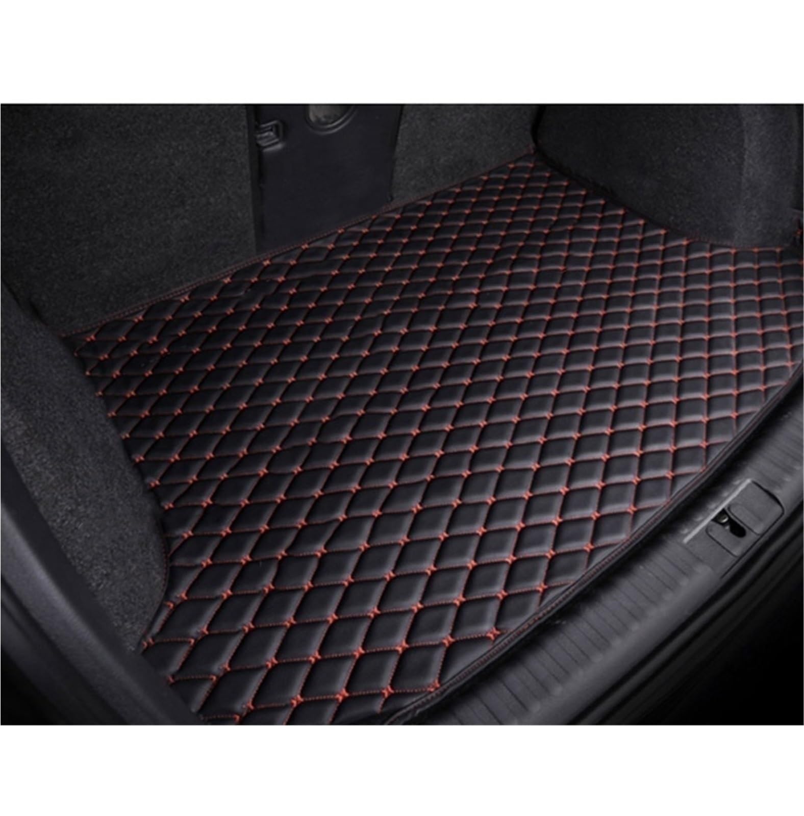 Kofferraummatten Für BYD Für Yuan Plus Atto 3 2021 2022 2023 Stamm Matte Wasserdicht Pads Leder Auto Hinten Stamm Matten Auto Tank Organizer Matte Kofferraumschutz(D- Black Red) von APNWVFO