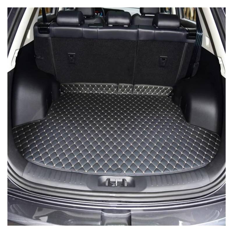 Kofferraummatten Für CHANGAN CS55 Plus 2020 2021 2022 2023 2024 PU Leder wasserdichte Cargo-Liner Pad Interne Auto Kofferraum Matte Anti-Schmutzig Kofferraumschutz(Black beige) von APNWVFO