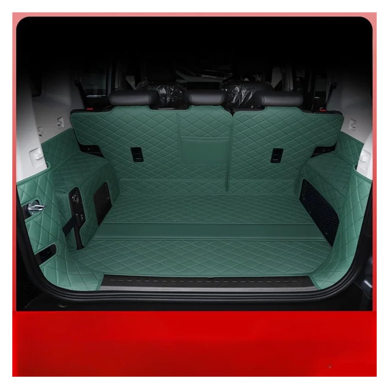 Kofferraummatten Für Chery Für Jetour T2 2023 2024 PU Leder Stamm Matten Langlebige Cargo-Liner Boot Innen Abdeckung Kofferraumschutz(Full Set Green) von APNWVFO