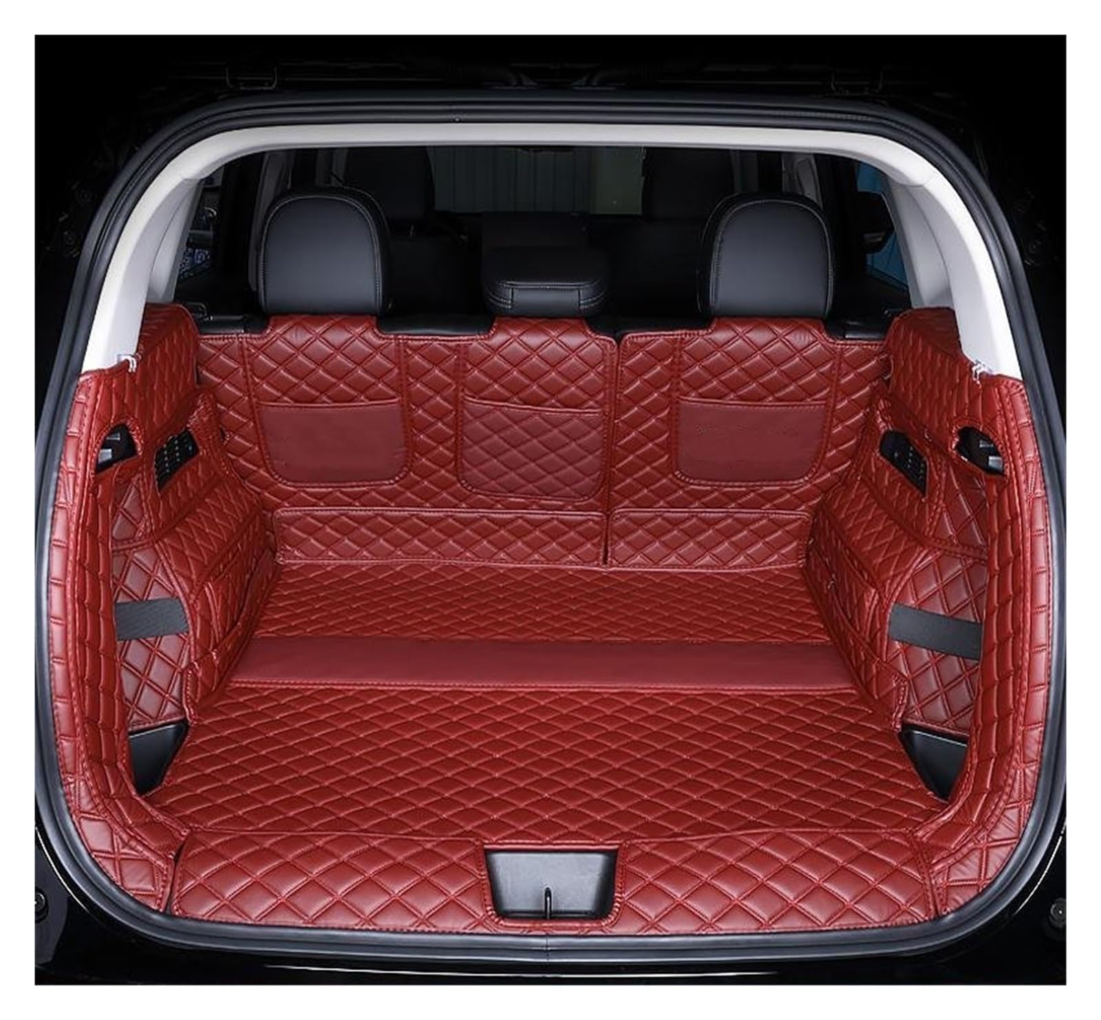 Kofferraummatten Für Haval H6 2024 Kofferraum Matte Kraftstoff EV Vollständige Abdeckung wasserdichte Cargo Liner Schmutzabweisend Kofferraumschutz(D- Full Red,PHEV) von APNWVFO