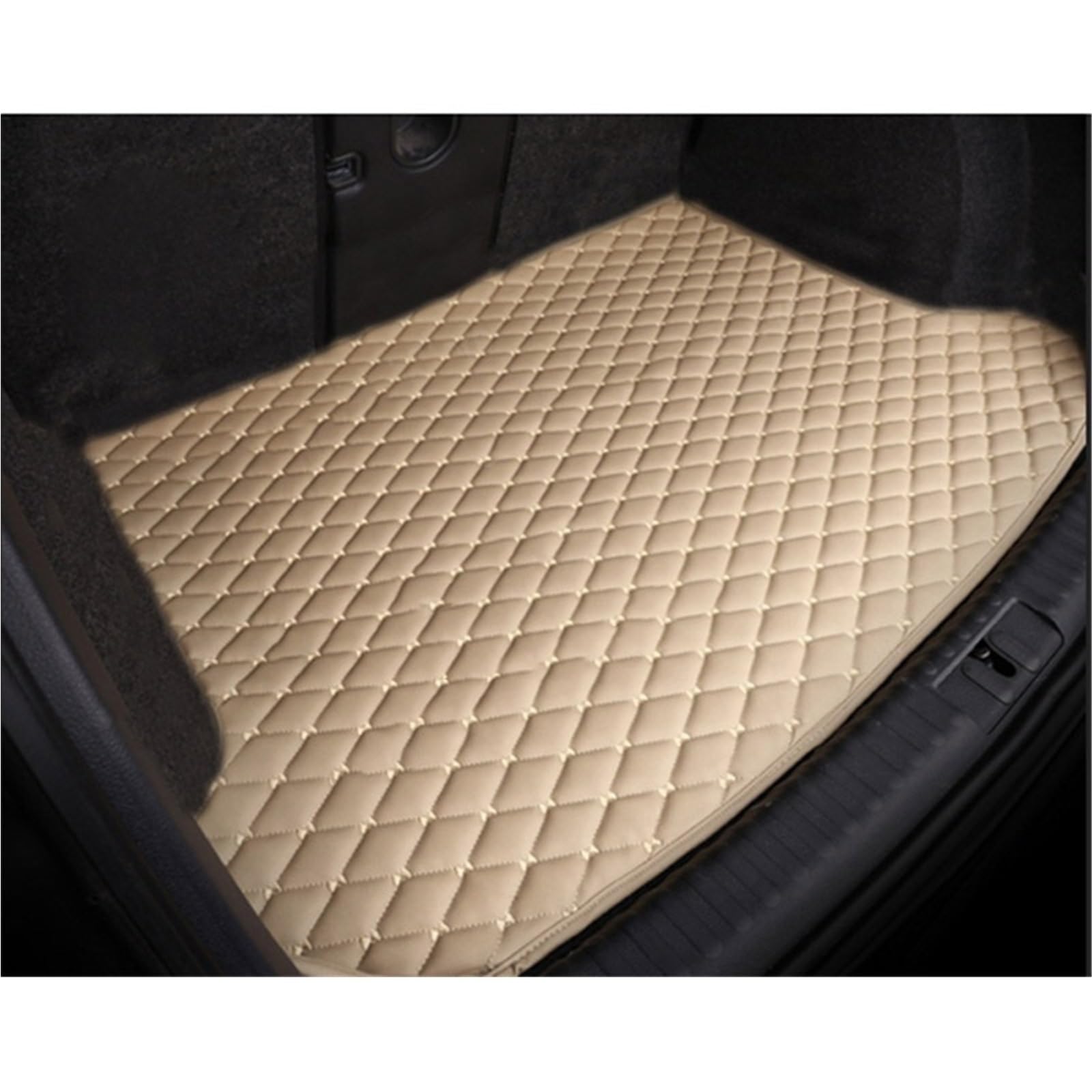 Kofferraummatten Für Hyundai Für Tucson NX4 2022 2023 2024 Auto Hinten Stamm Matten Auto Matte PU Leder Teppich Stamm Lagerung Pad Kofferraumschutz(A- Beige) von APNWVFO