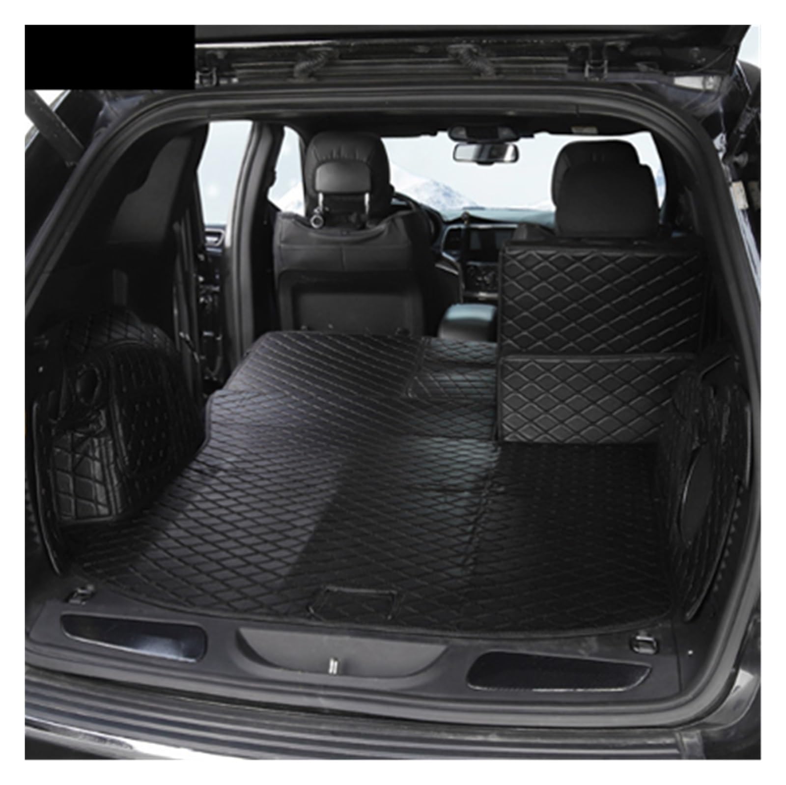 Kofferraummatten Für Jeep Für Grand Für Cherokee 2011 2012 2013 2014 2015 2016 2017 2018 2019 2020 Auto Trunk Cargo Liner Abdeckung Matte Automotive Innen Kofferraumschutz(Black-Black Line) von APNWVFO