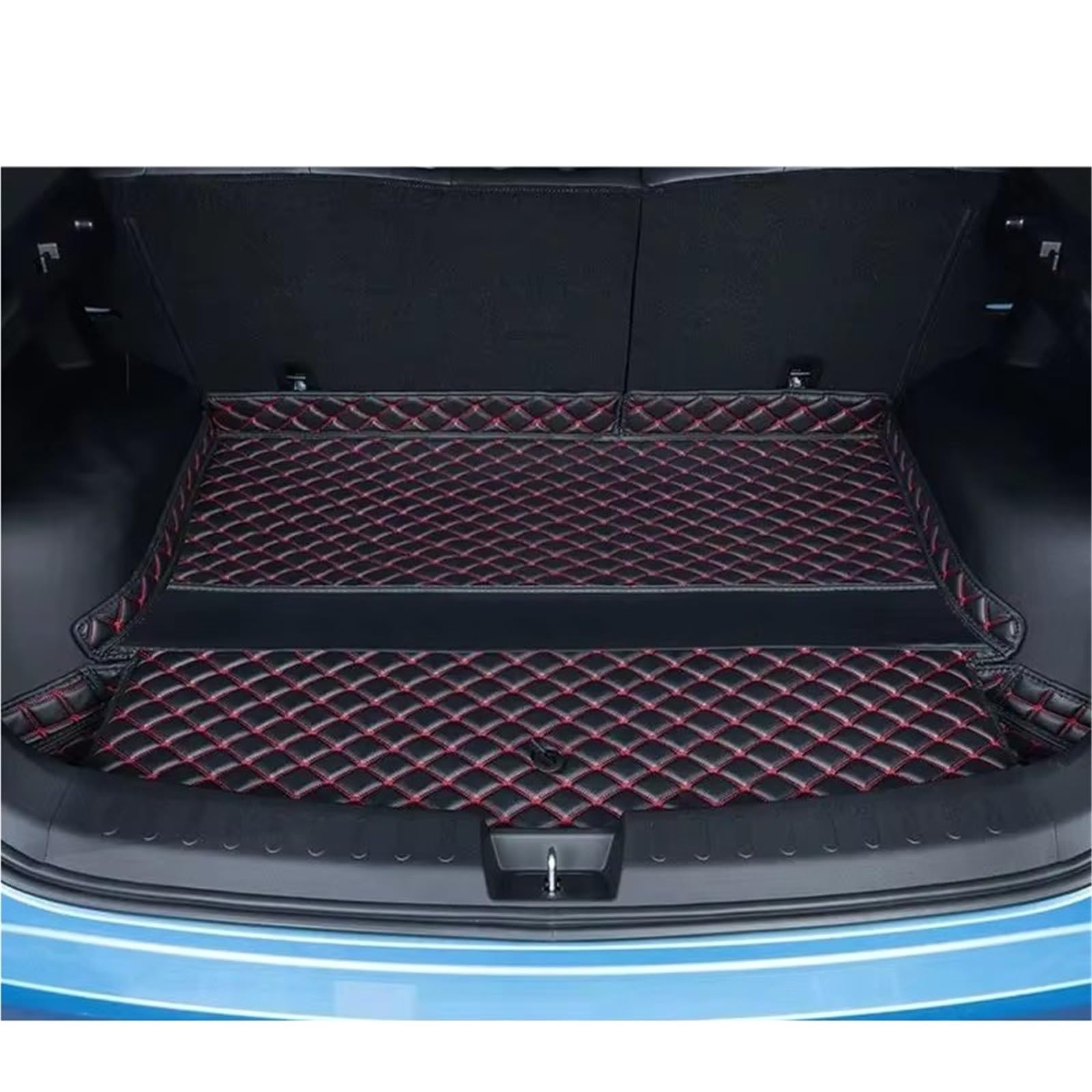 Kofferraummatten Für Nissan Für X Trail Epower Für Rogue T33 2021 2022 2023 2024 Kofferraum Matte Wasserdichte Boot Mat Liner Fracht Trunk Fach Teppich Gepäck Pad Kofferraumschutz(Black Red,21-24 5Sea von APNWVFO