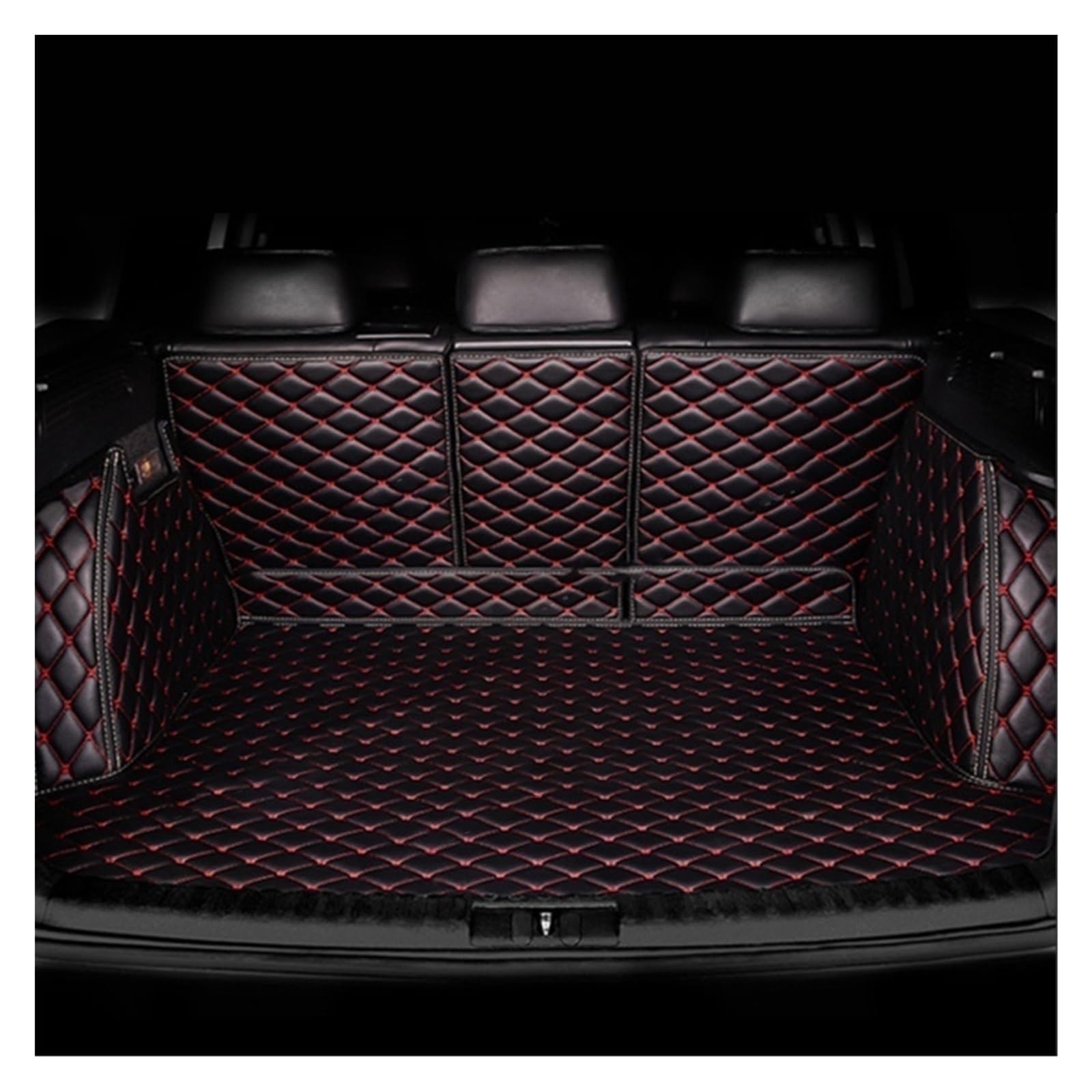 Kofferraummatten Für Peugeot 2008 P24 2021 2020 2022 2023 2024 5 Sitz Auto Hinten Stamm Matten wasserdichte Leder Kofferraum Matte Kofferraumschutz(M- Black Red) von APNWVFO