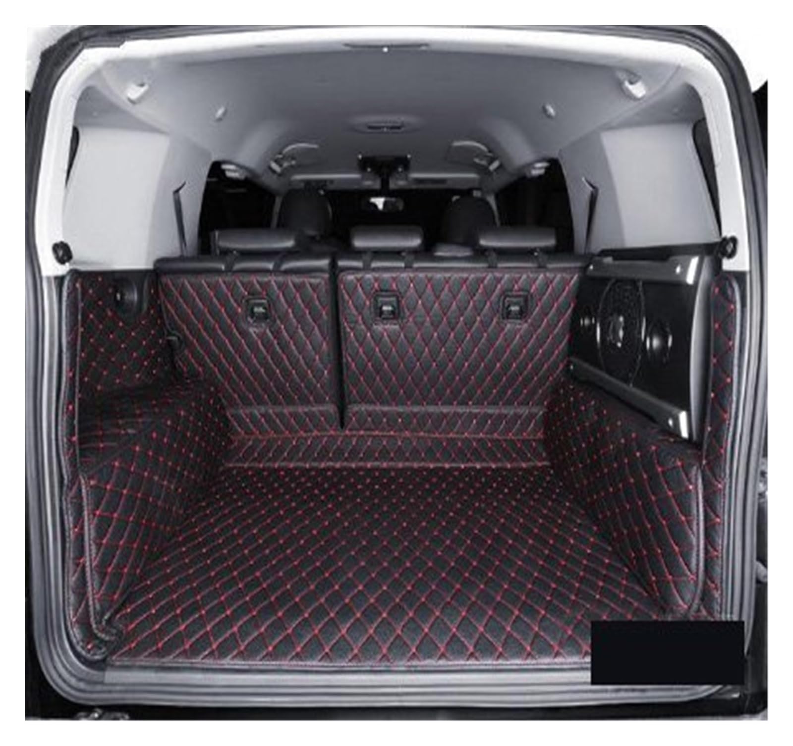 Kofferraummatten Für Toyota FJ Für Cruiser 2008 2009 2010 2011 2012 2013 2014 2015 2016 2017 2018 2019 Leder Kofferraum Matte Cargo-Liner Kofferraumschutz(E- Black red) von APNWVFO