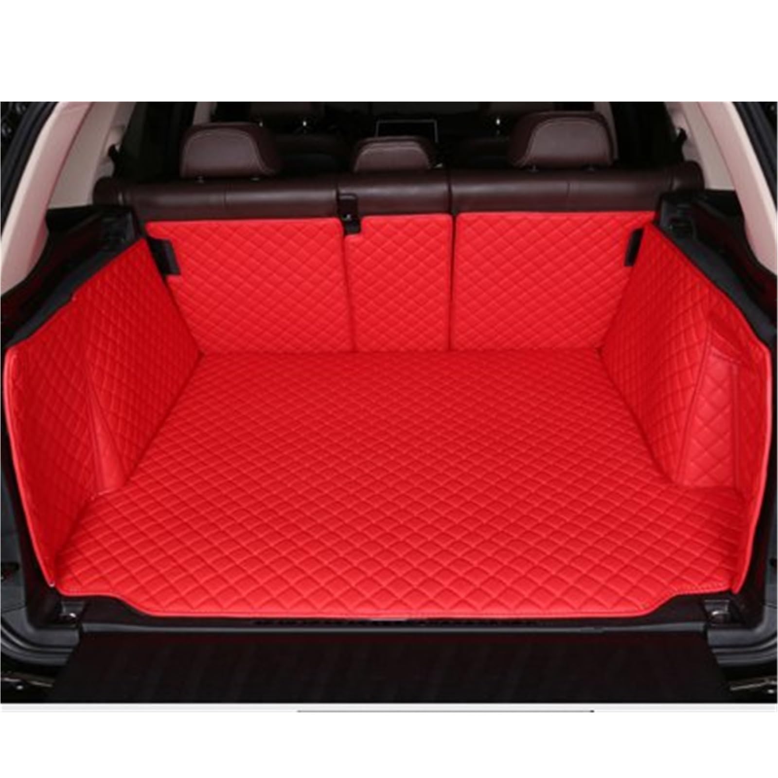 Kofferraummatten Für Toyota Für RAV4 XA40 2013 2014 2015 2016 2017 2018 Die Stamm Boden Leder Liner Kofferraum Matte Fracht Fach Boden Teppich Kofferraumschutz(Red) von APNWVFO