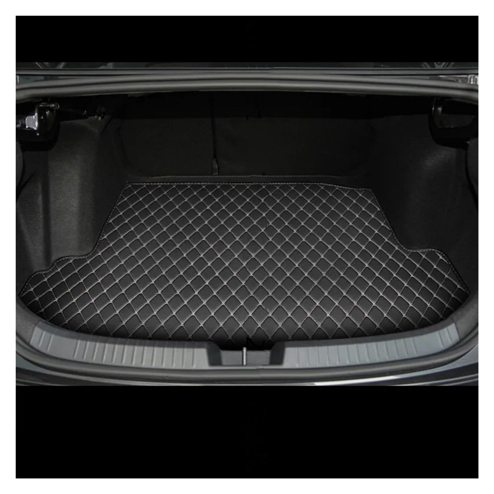 Kofferraummatten Für VW Für Jetta A7 2019 2020 2021 2022 2023 2024 Auto PU Leder Stamm Matte Hinten Liner Fracht Wasserdicht Teppich Fach Schutz Kofferraumschutz(Black beige) von APNWVFO