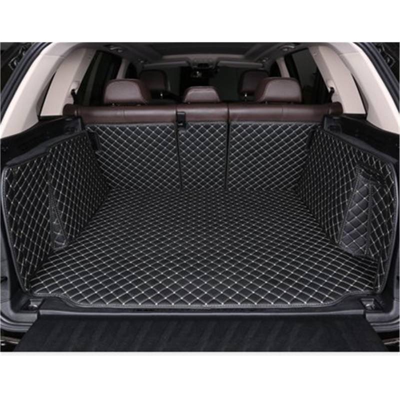 Kofferraummatten Für X1 F48 2015 2016 2017 2018 2019 PU Leder Kofferraum Matte Stamm Boot Mat Liner Pad Teppich Schwanz Cargo-Liner Kofferraumschutz(Black beige) von APNWVFO