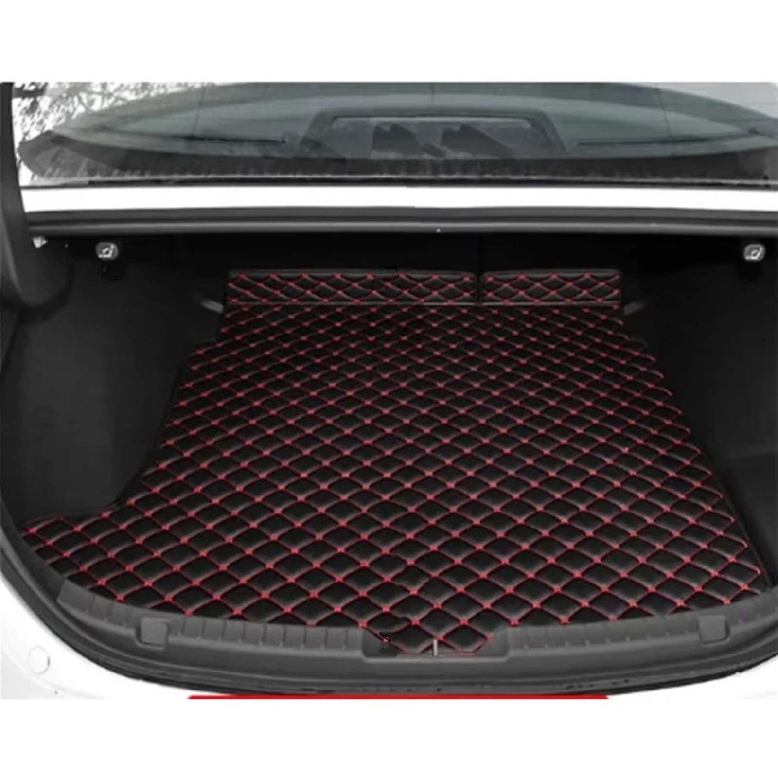 Kofferraummatten Pour Mazda 3 BP Berline 2019-2025 Tapis Principal De Coffre De Voiture Imperméable Anti-rayures Antidérapant Housse De Protection Interne Kofferraumschutz(Black red) von APNWVFO