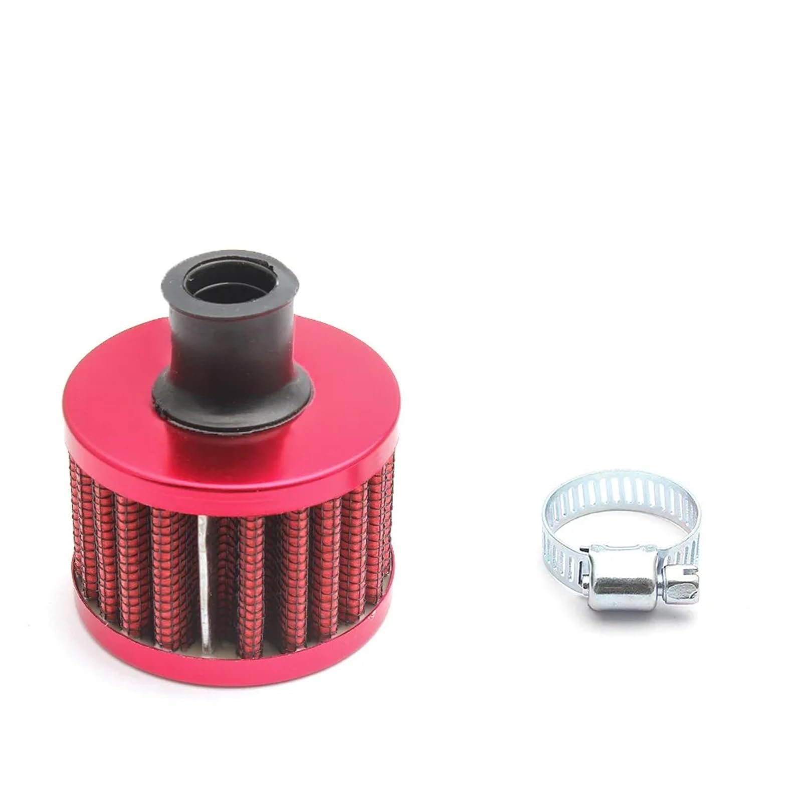 Luftfiltereinsatz Motorrad 12-mm-Luftfilter Für Motorrad-Kaltluftansaugung Im Pilzstil Mit Hohem Durchfluss Kurbelgehäuse-Entlüftungsabdeckung Mini-Entlüftungsfilter Motorrad Luftfilter(Red) von APNWVFO