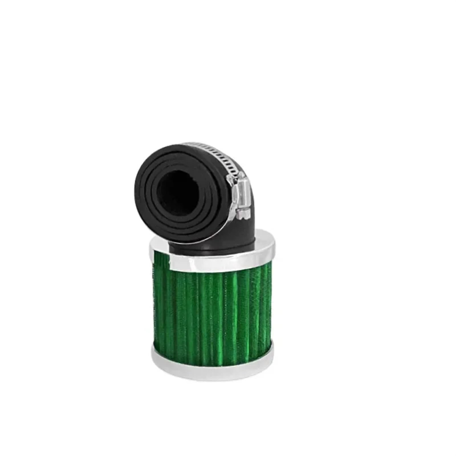 Luftfiltereinsatz Motorrad Motorrad-Luftfilter 28-48-mm-Reiniger Für Anklemmen 90-Grad-Biegung Toring Offroad Old School Bobber Dirt Bike Motorrad Luftfilter(Silver and green) von APNWVFO