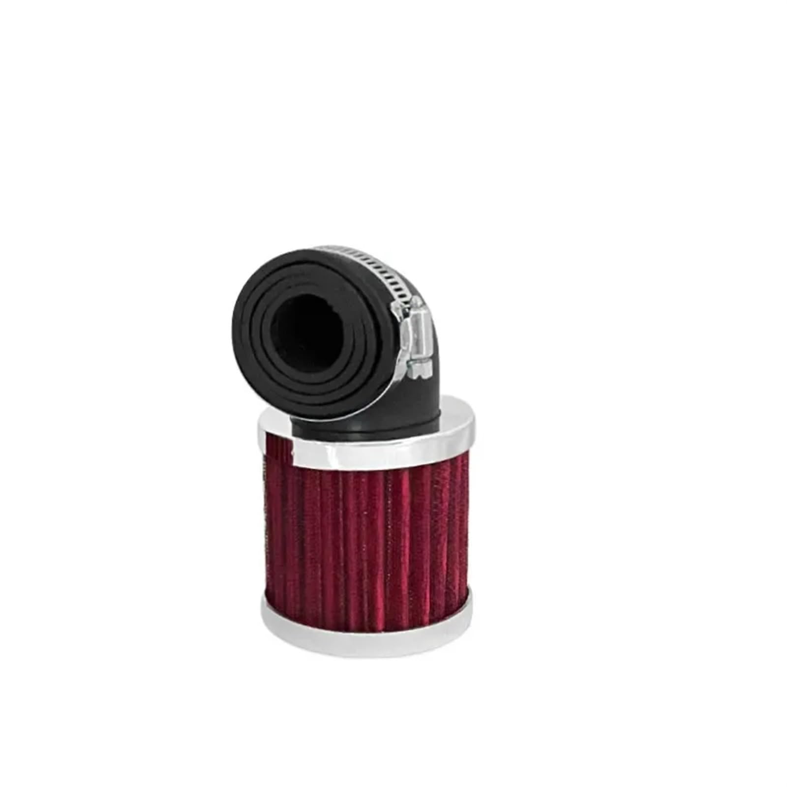 Luftfiltereinsatz Motorrad Motorrad-Luftfilter 28-48-mm-Reiniger Für Anklemmen 90-Grad-Biegung Toring Offroad Old School Bobber Dirt Bike Motorrad Luftfilter(Silver and red) von APNWVFO