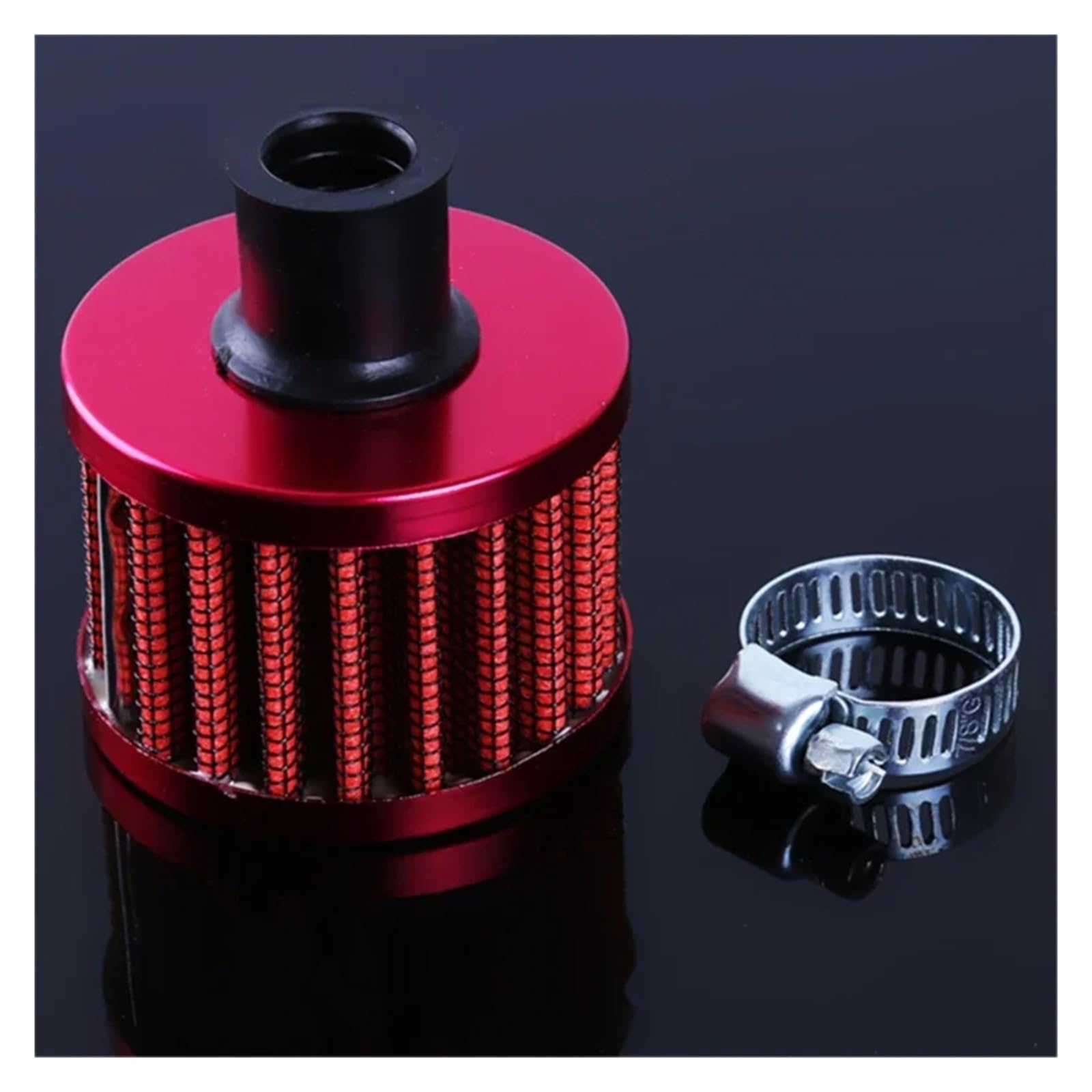 Luftfiltereinsatz Motorrad Universal-Auto-Luftfilter 12mm Für Motorrad Cold Air Intake High Flow Kurbelgehäuse-Entlüftungsabdeckung Mini-Entlüftungsfilter Motorrad Luftfilter(Red) von APNWVFO