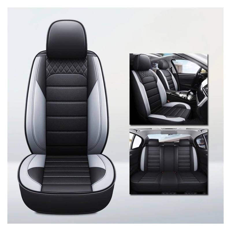 Sitzbezügesets Für Peugeot Für RCZ 2008 206 207 301 307 308 408 5008 Autositzbezüge Universal-Sitzschoner Autositzüberzug(A-Black Grey 5seat) von APNWVFO