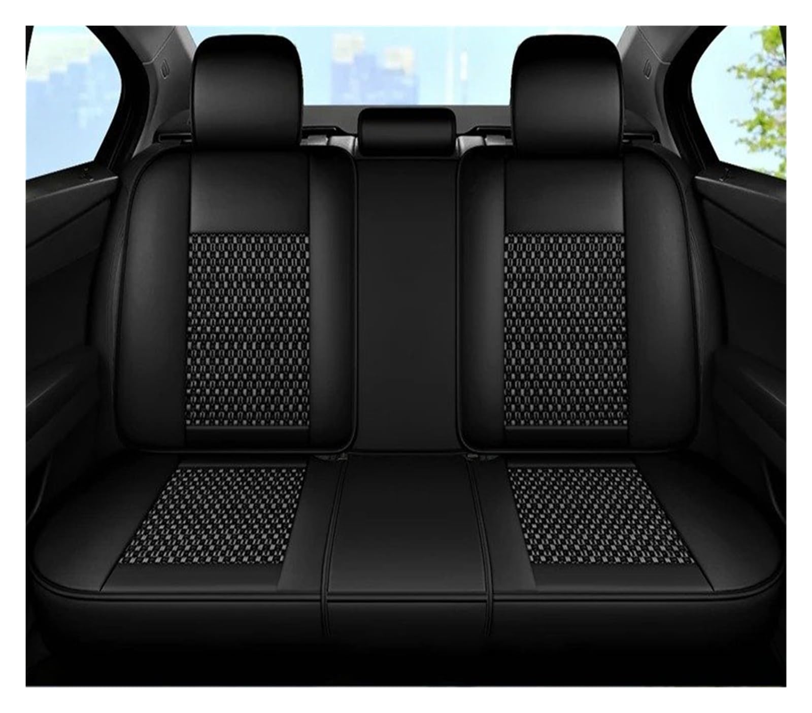 Sitzbezügesets Für SEAT Alle Modelle Für Leon Für Ibiza Für Tarraco Für Ateca Für Arona Für Altea Atmungsaktiver Autositzbezug Aus Eisseide Aus Leder Autositzüberzug(B-Back Row) von APNWVFO