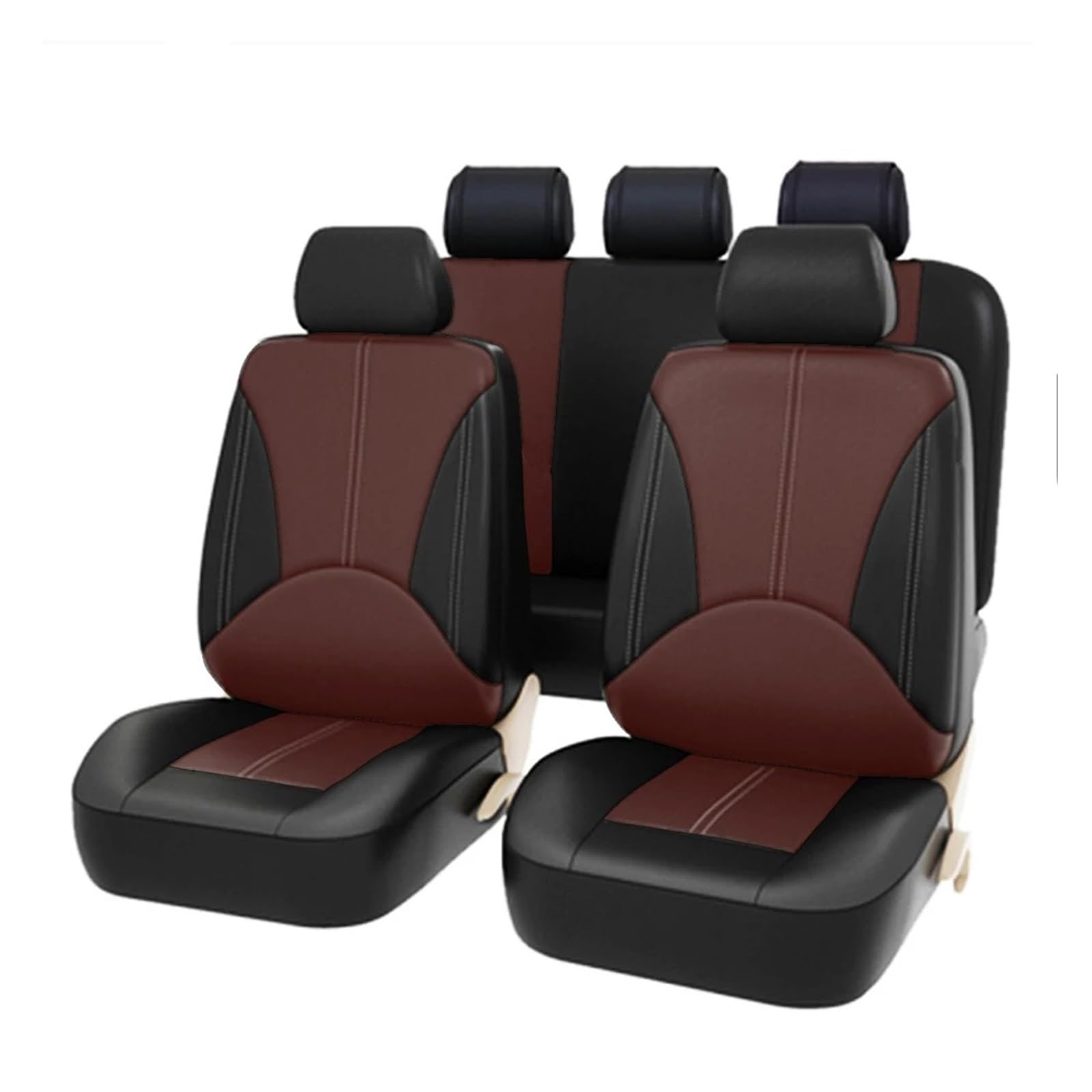 Sitzbezügesets Für Toyota Für Avalon Für Avensis Für Allion Für Auris Für Hybrid Für Crown Für RAV4 Für Alphard Für 4Runner Für Hilux Auto Sitzbezüge Autositzüberzug(5Seats-Brown) von APNWVFO