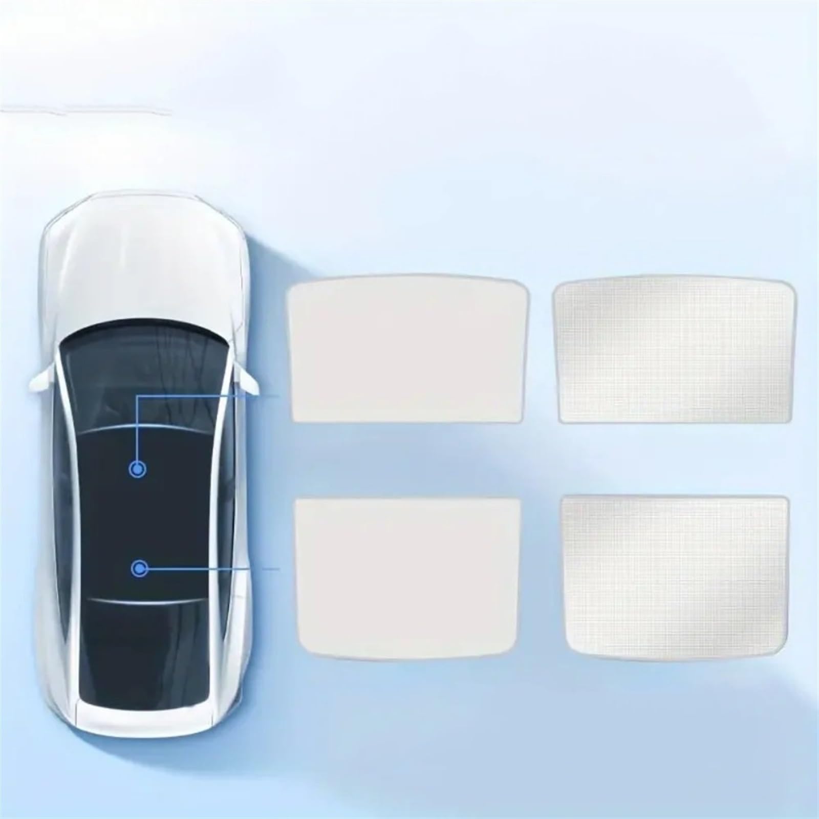 Sonnenschutz Autofenster Upgrade Ice Crystal Schiebedach-Sonnenschutz Für Tesla Für Model Y 3 2024 2023 Sonnenschutz Dachfenster Rollo Schattierung Nano Sonnenblende Netz Sonnenschutz Auto(Modely Grey von APNWVFO