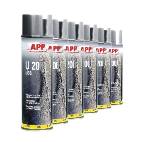 APP U 200 UBS SPRAY 6 X 500 ml Überlackierbar Unterbodenschutz grau 050205/6 von APP