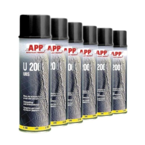 APP U 200 UBS SPRAY 6 X 500 ml Überlackierbar Unterbodenschutz schwarz 050204/6 von APP